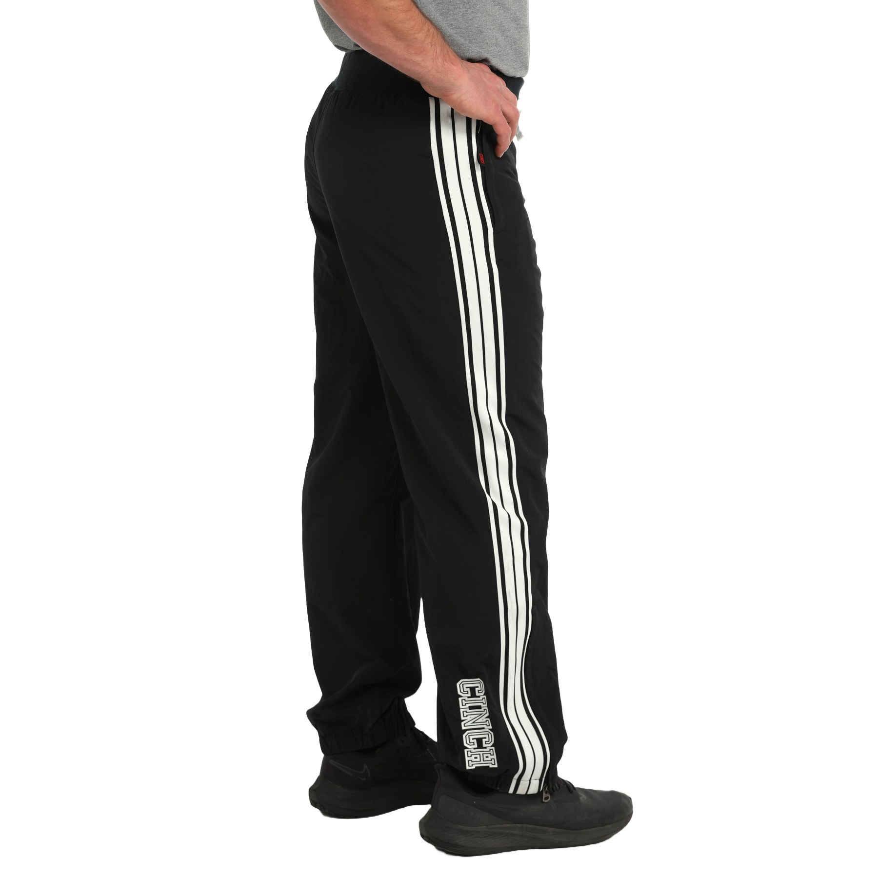 Cinch Men's Vintage Logo Nylon Wind Black Pants MB90036002 - 第 6/12 張圖片