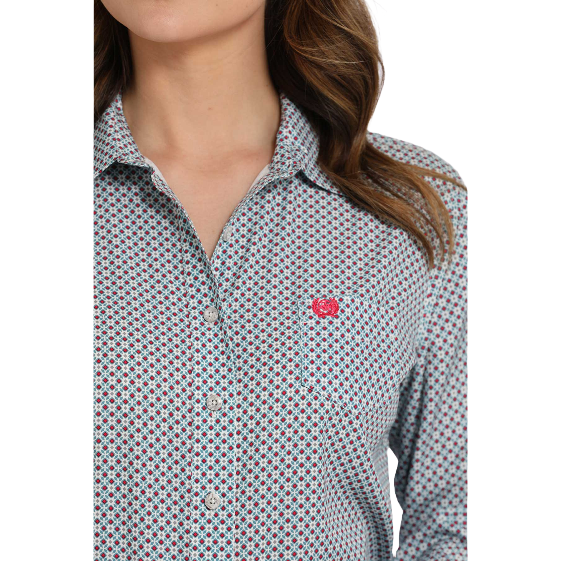 Cinch Ladies Areanaflex Grey Button Down Shirt MSW9163032 - Picture 4 of 14