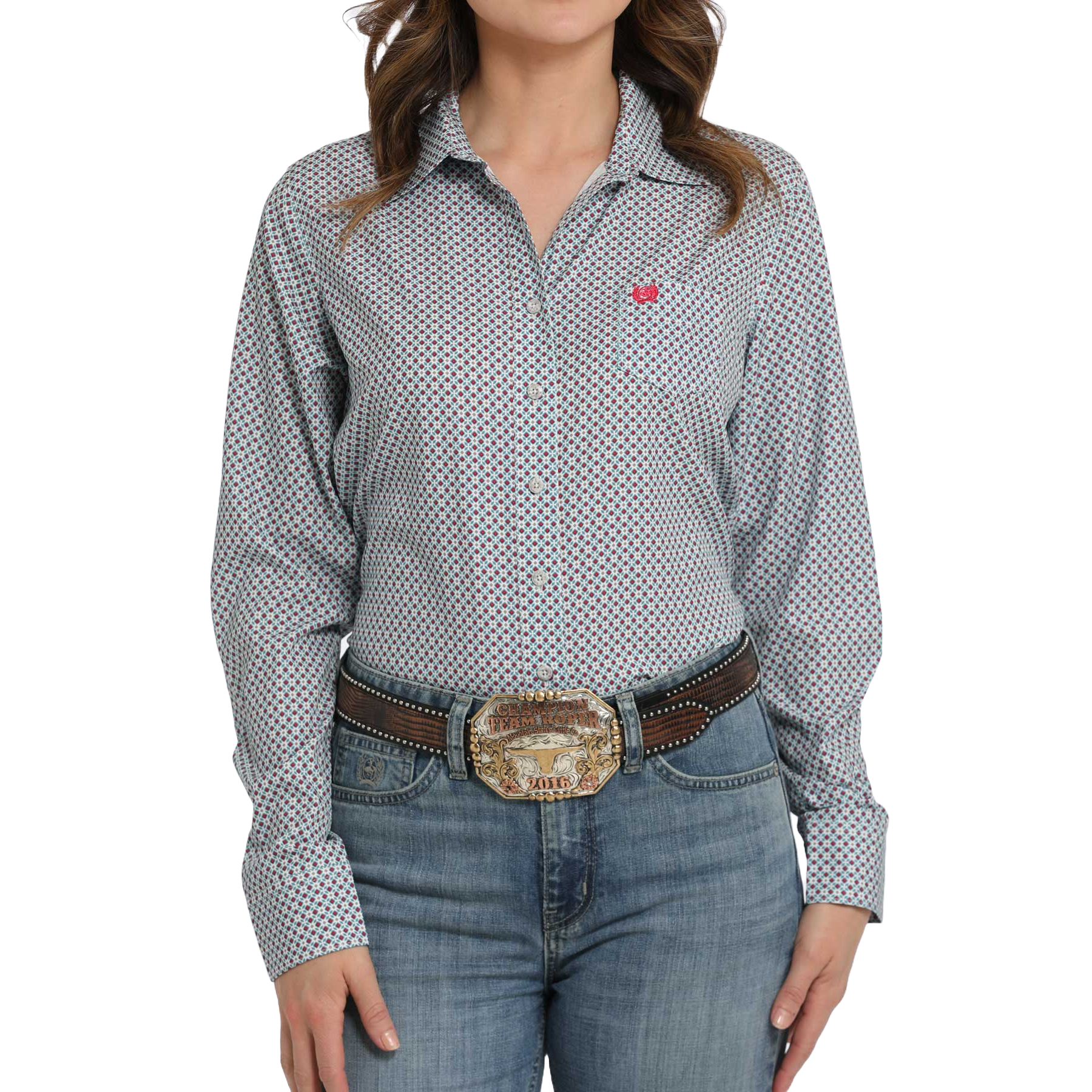 Cinch Ladies Areanaflex Grey Button Down Shirt MSW9163032 - Picture 3 of 14