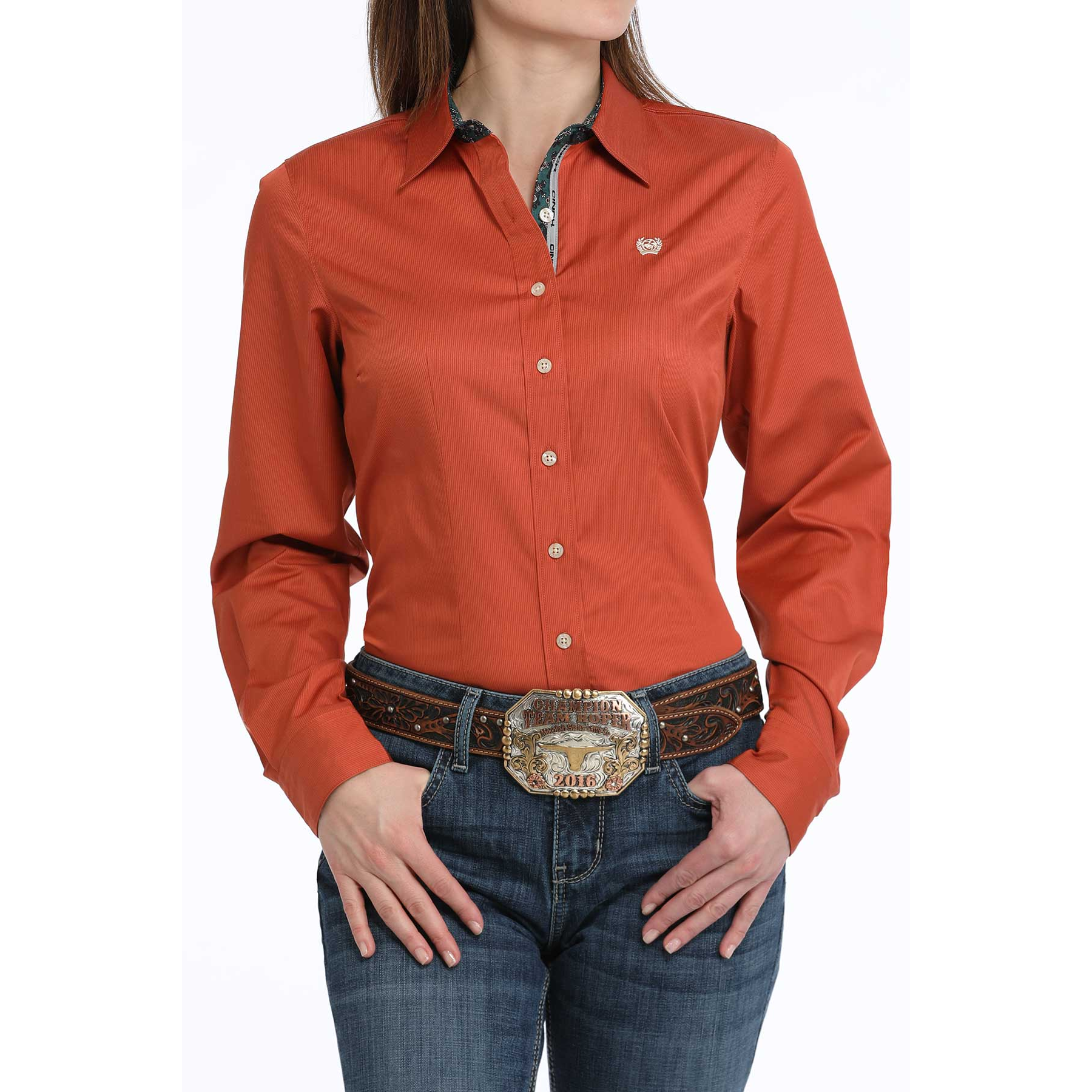 Cinch Ladies Copper Button Down Shirt MSW9165063 | eBay