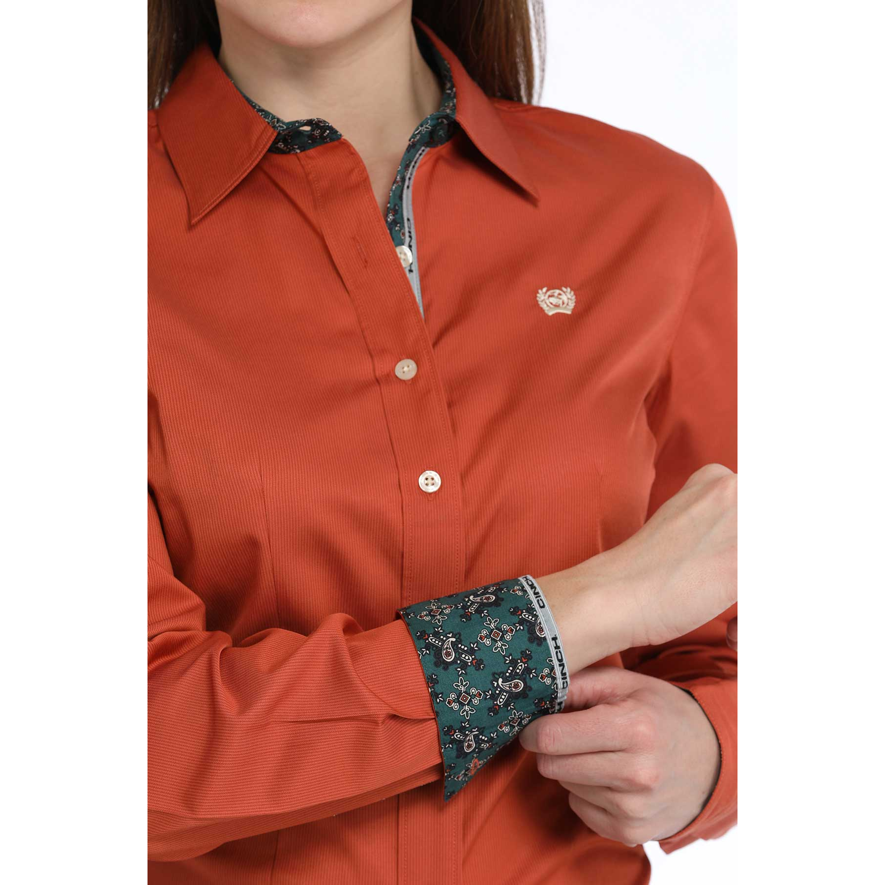 Cinch Ladies Copper Button Down Shirt MSW9165063 | eBay