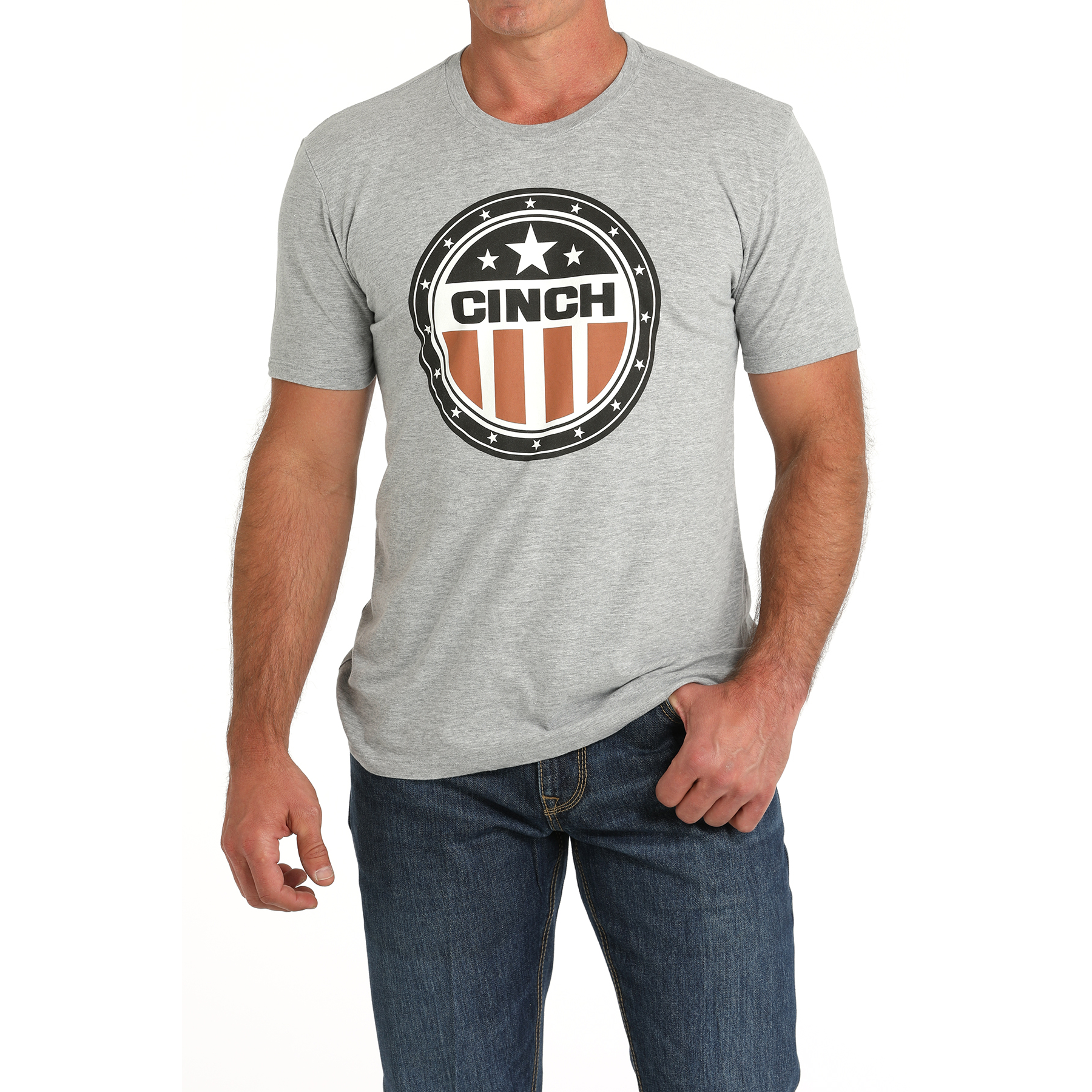 Cinch Men's Heather Grey Logo Graphic Short Sleeve T-Shirt MTT1690647 - Picture 3 of 12