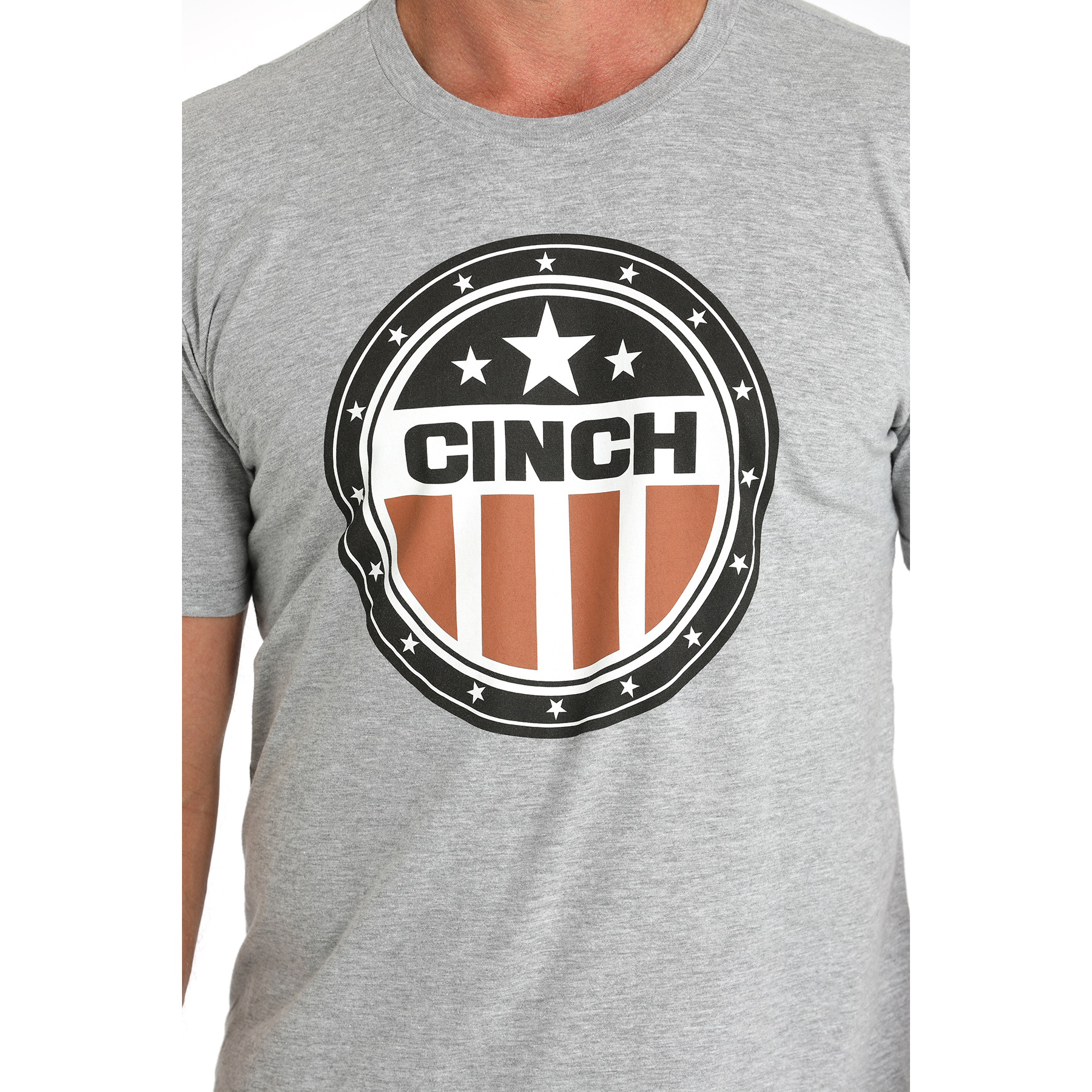 Cinch Men's Heather Grey Logo Graphic Short Sleeve T-Shirt MTT1690647 - Picture 4 of 12