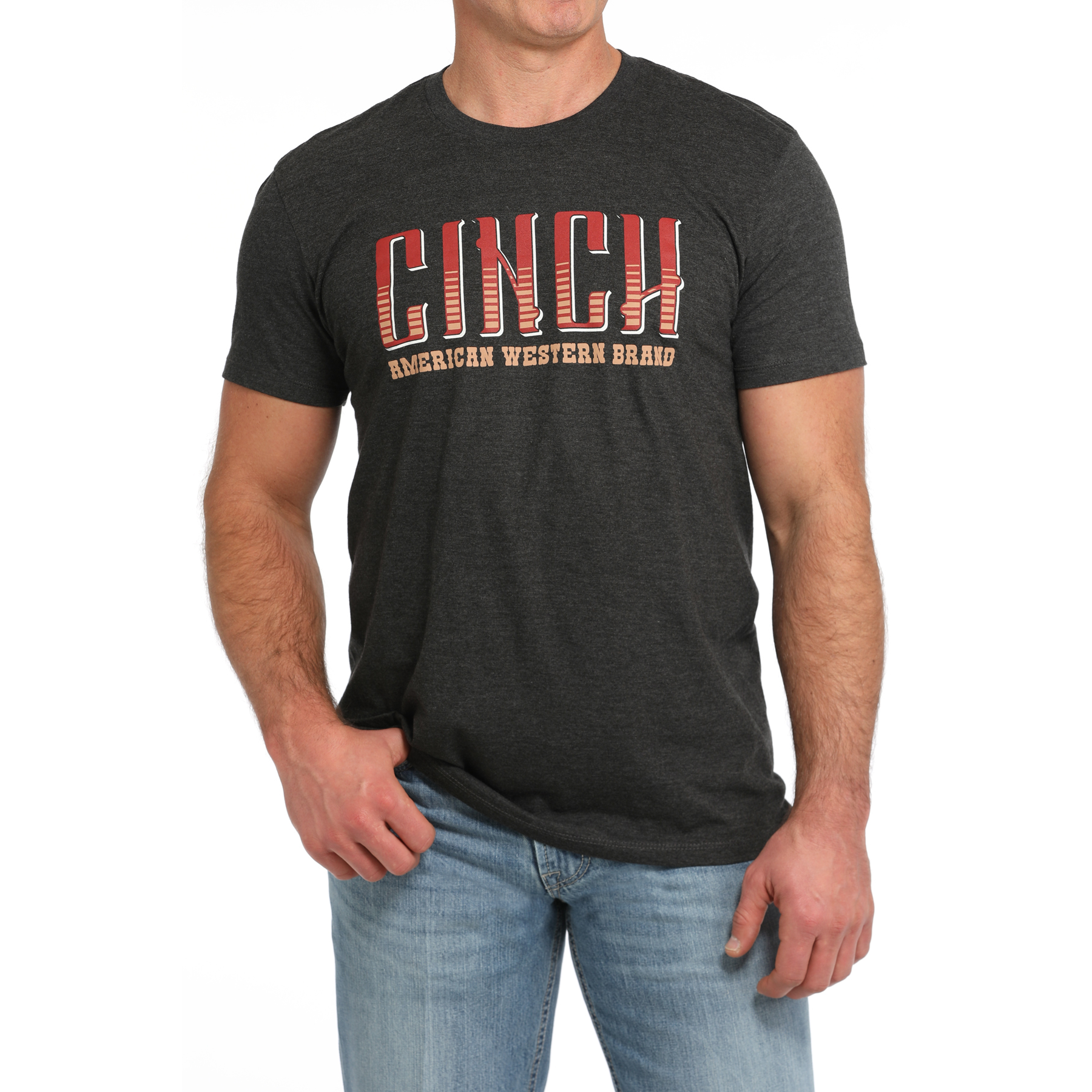 Cinch Men’s Graphic Logo Short Sleeve Charcoal T-Shirt MTT1690650