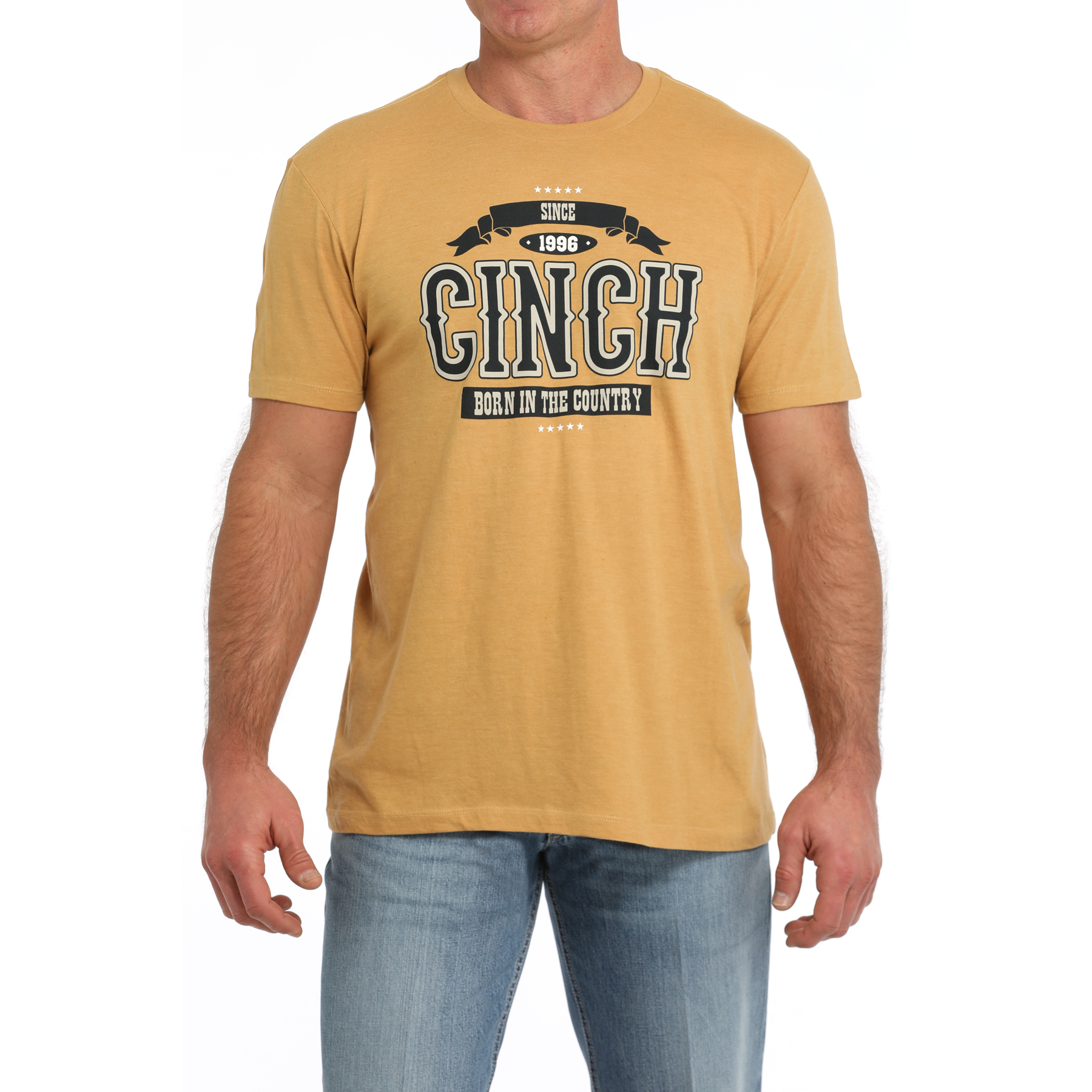 Cinch Men’s Born In The Country Solid Gold Graphic T-Shirt MTT1690652