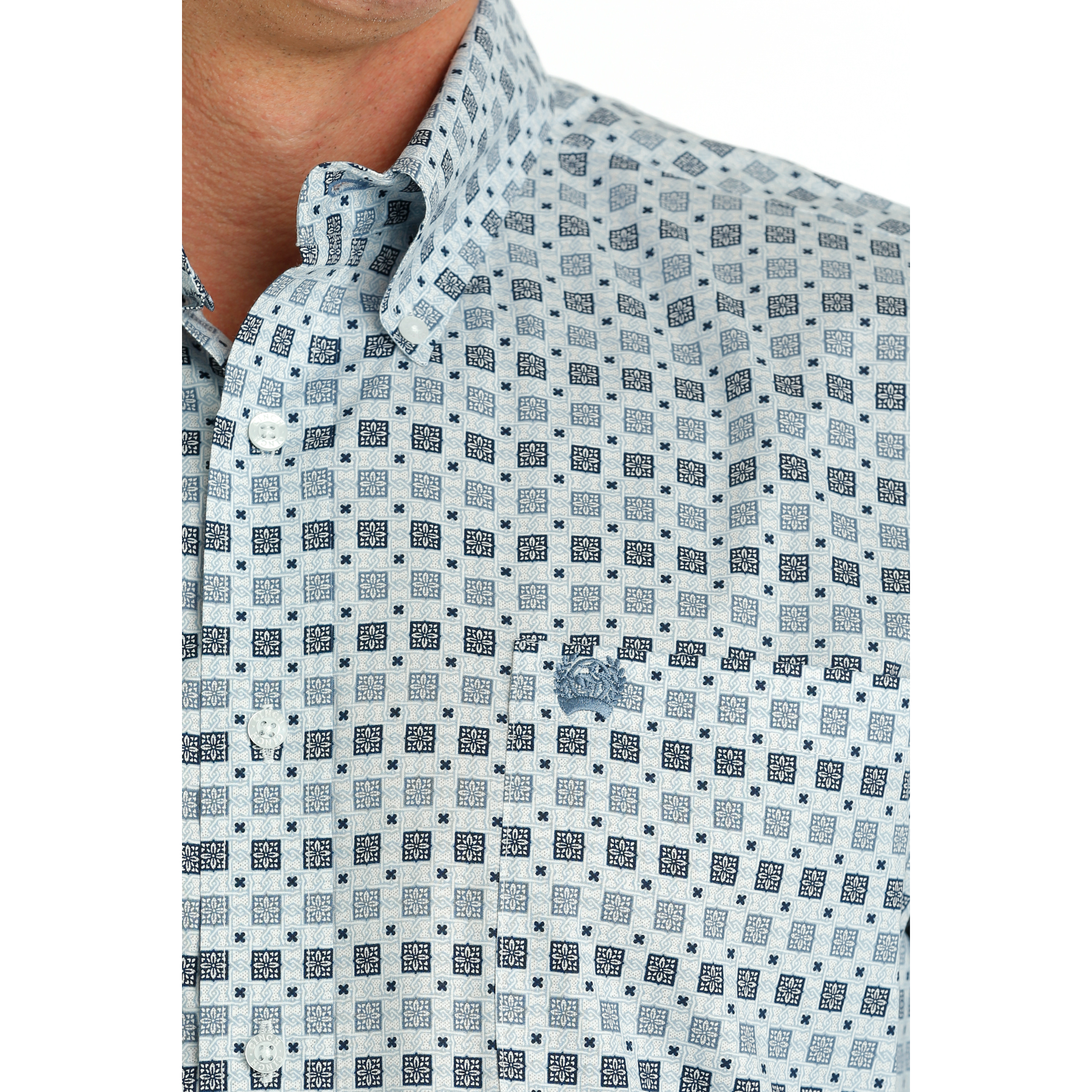 A PRESSE　Buttondown Shirts Cinch Men's White Square Print Button Down Shirt MTW1105691 | eBay