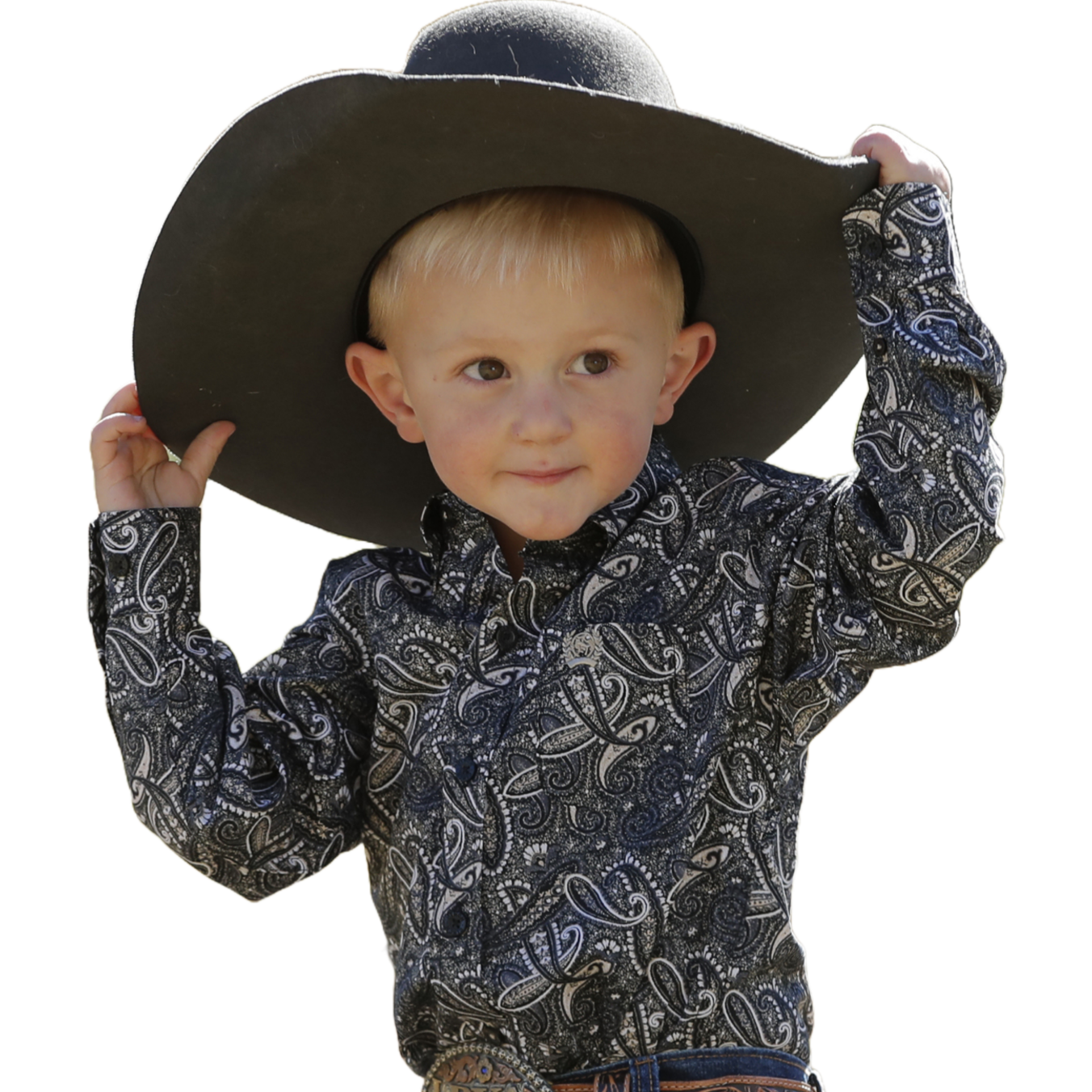Cinch Toddler Boy's Long Sleeve Print Black Shirt MTW7061350 - Picture 2 of 4