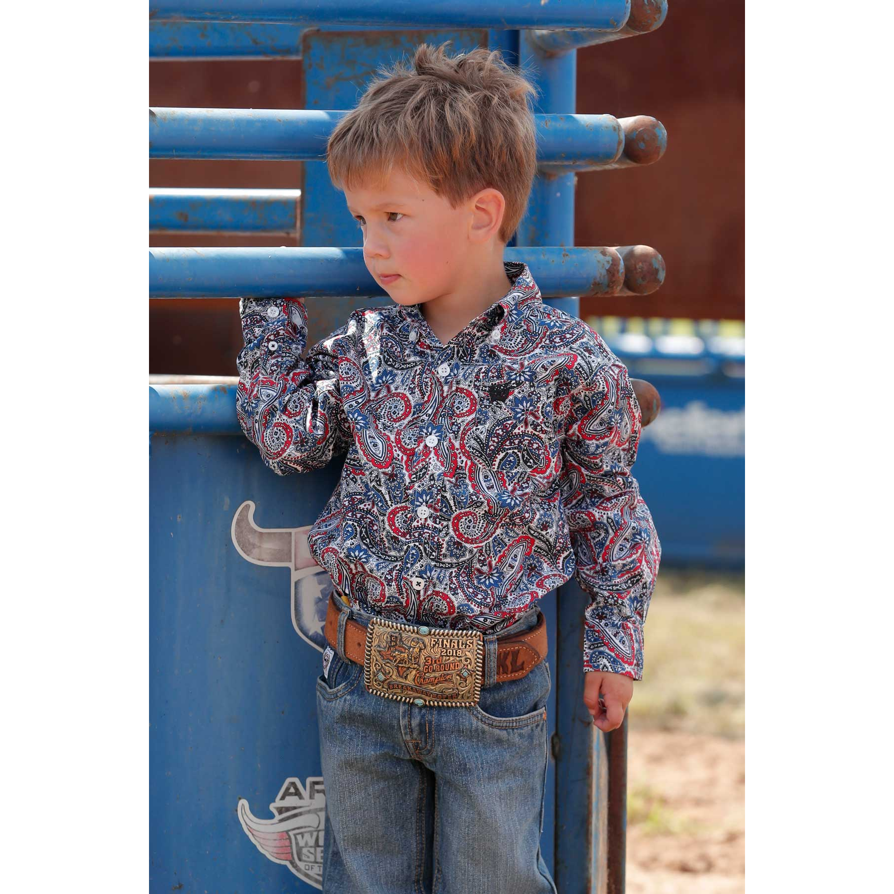 Cinch Infant Boy's Multicolor Paisley Print Button Shirt MTW7062346 - Picture 6 of 12