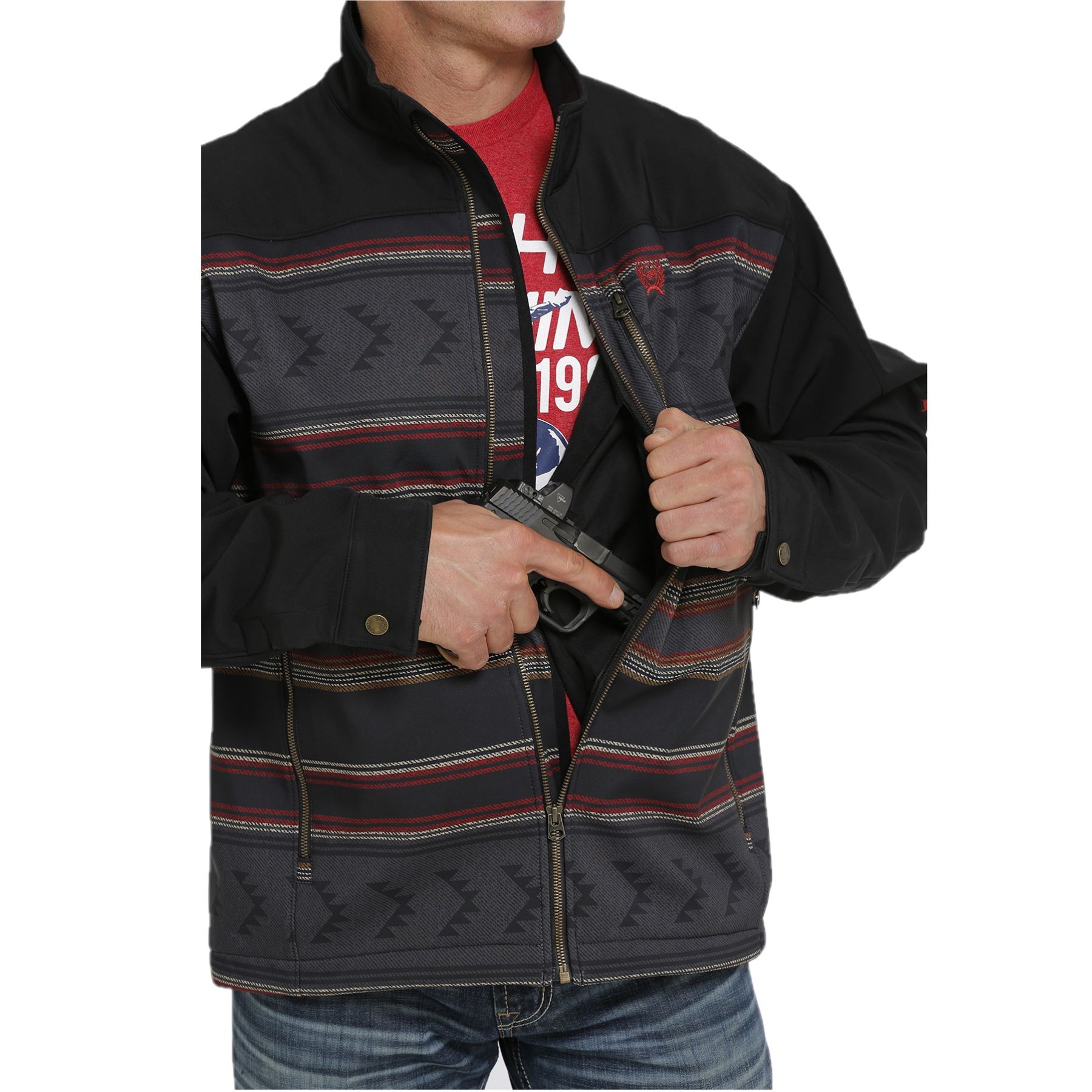 Cinch® Men's Striped Black Concealed Carry Jacket MWJ1538002