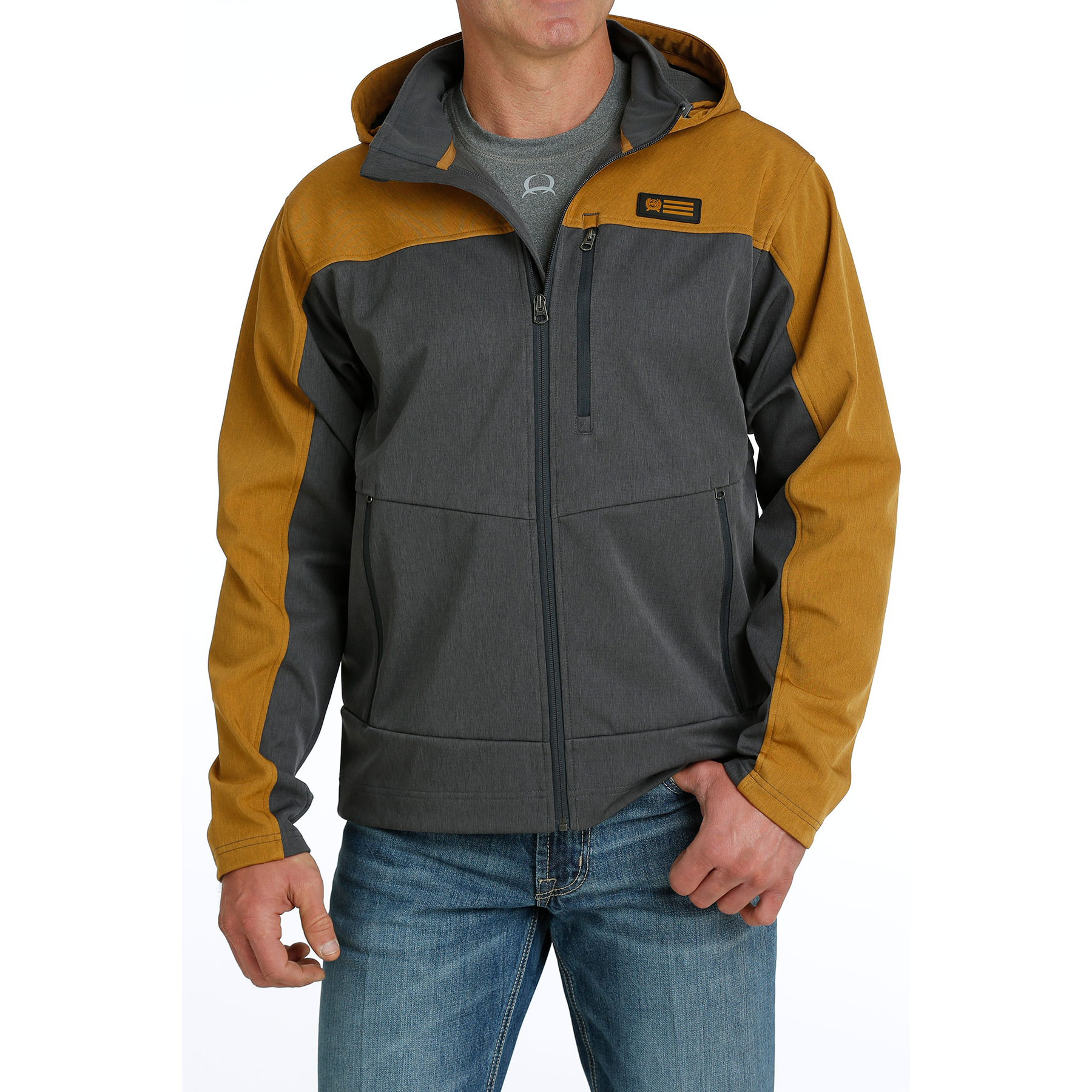 Cinch Men's Charcoal Bonded Hooded Jacket MWJ1593001 - Picture 2 of 10
