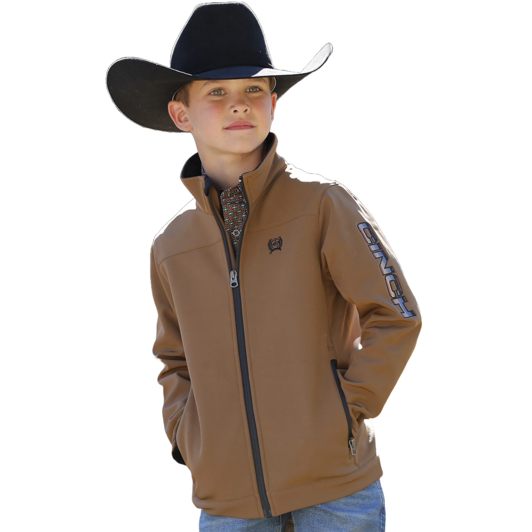 Cinch Youth Boy's Solid Bonded Brown Jacket MWJ5070005 - Picture 2 of 7