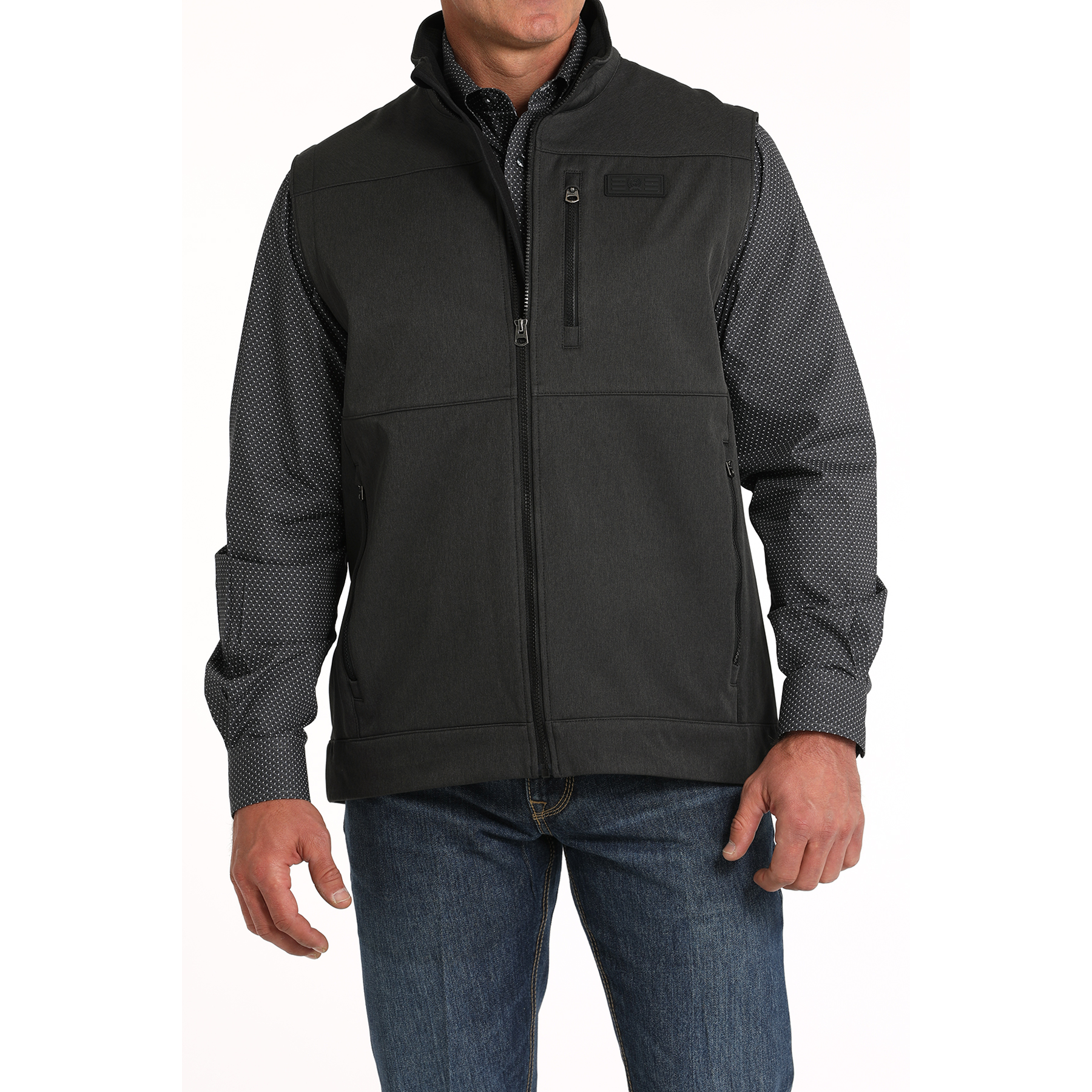 Cinch Men's Bonded Black Softshell Vest MWV1515019 - Picture 4 of 21