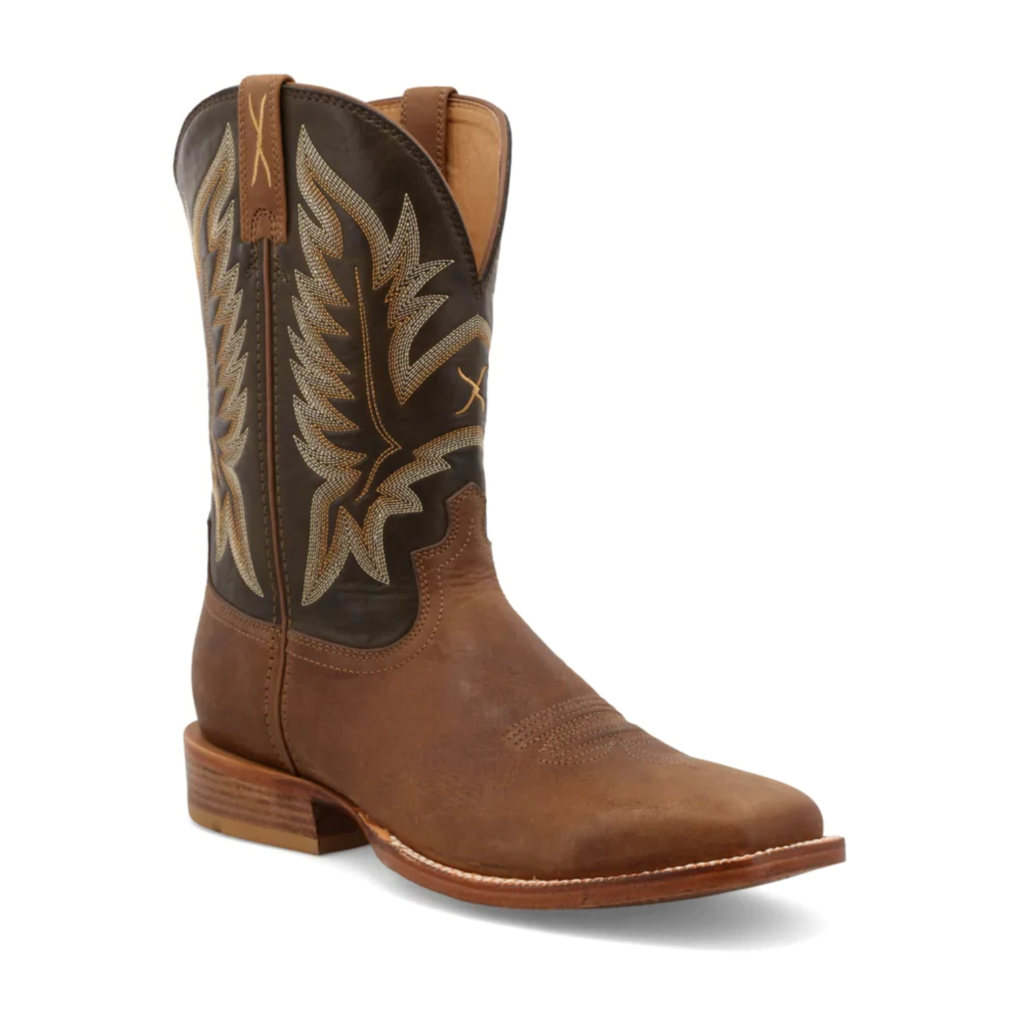 Pre-owned Twisted X ® Men's Tech X Buff Tan & Burnt Olive Western Boots Mxtl002 In Green