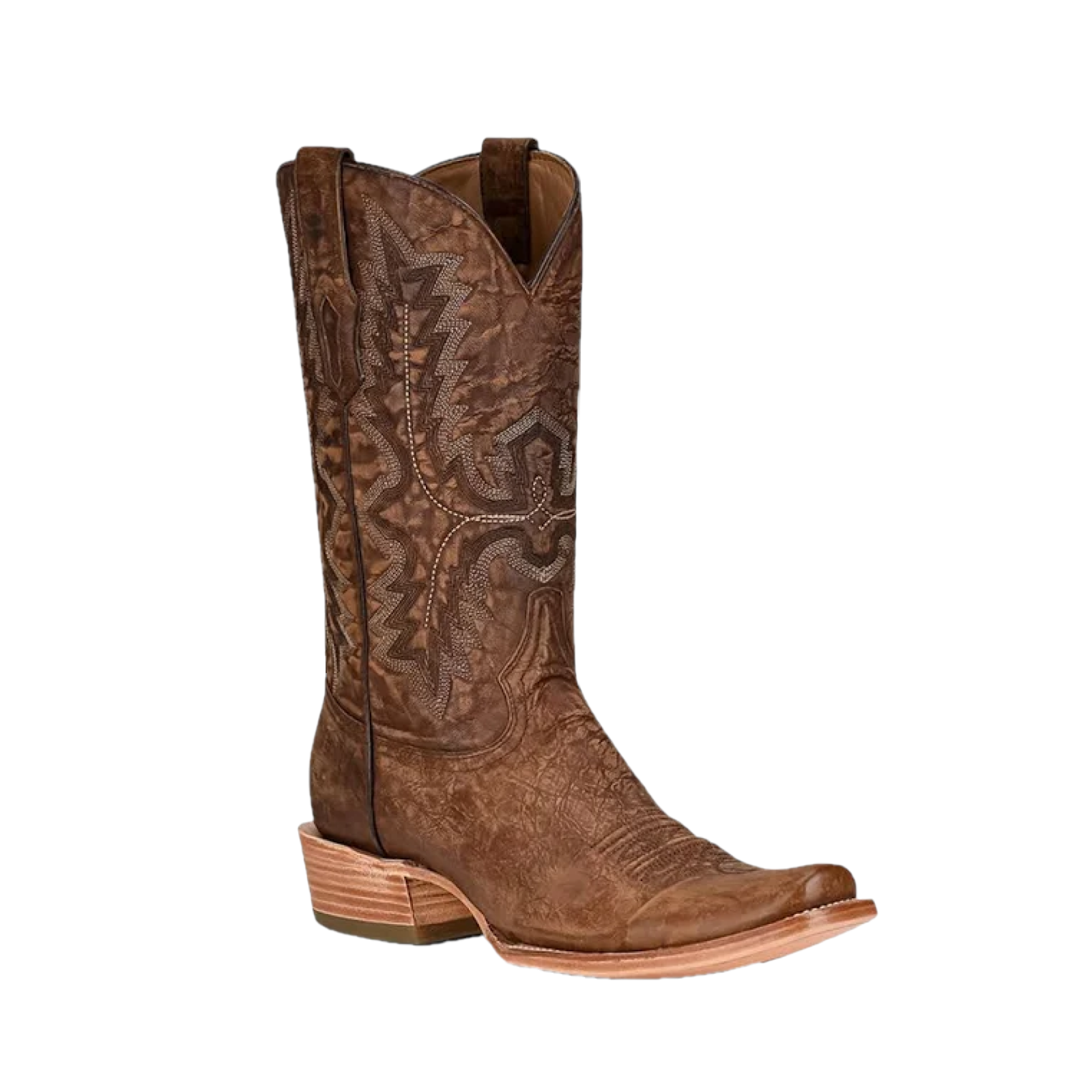 Pre-owned Corral ® Men's Brown Embroidered Narrow Square Toe Boots A4229