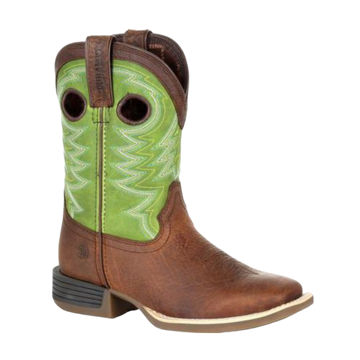 Durango Little Kid Embroidered Lime & Brown Western Boots DBT0221C - Picture 5 of 40
