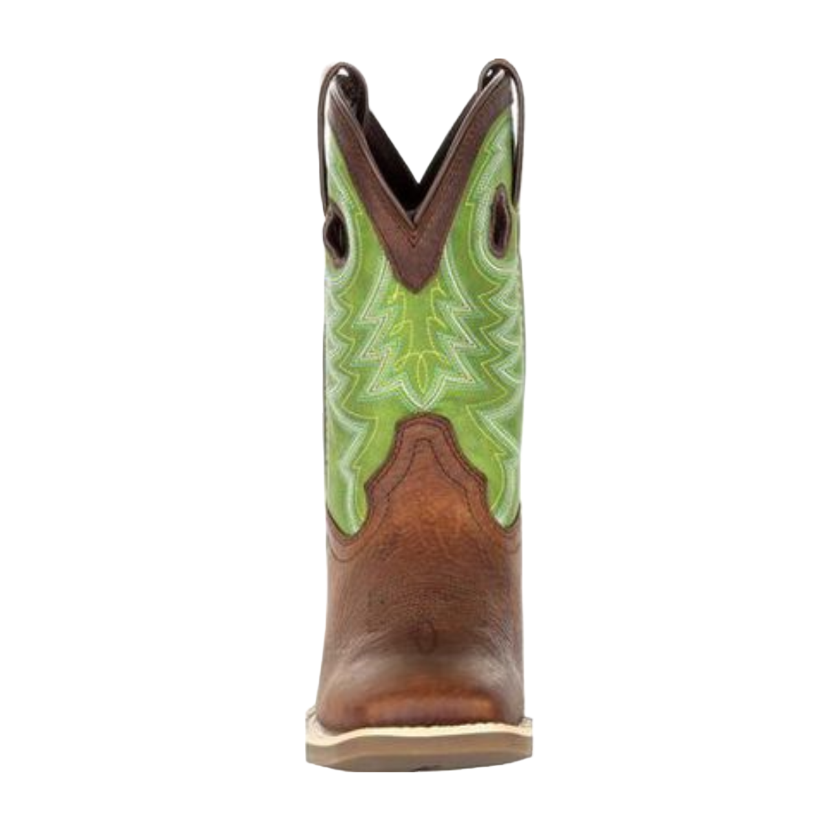 Durango Little Kid Embroidered Lime & Brown Western Boots DBT0221C - Picture 7 of 40