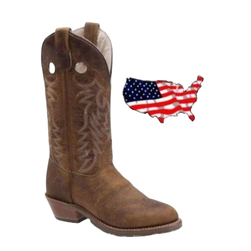Pre-owned Double-h Boots Double-h Womens Domestic Brown Ice Western Boots Dh5159