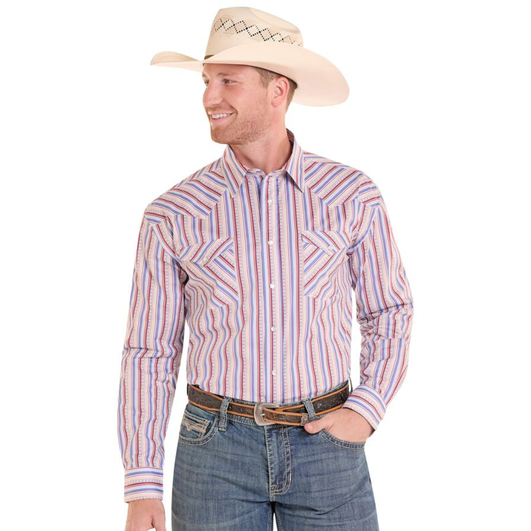 Panhandle Slim Men’s Modern Vintage Novelty Stripe Snap Shirt PMN2S08902