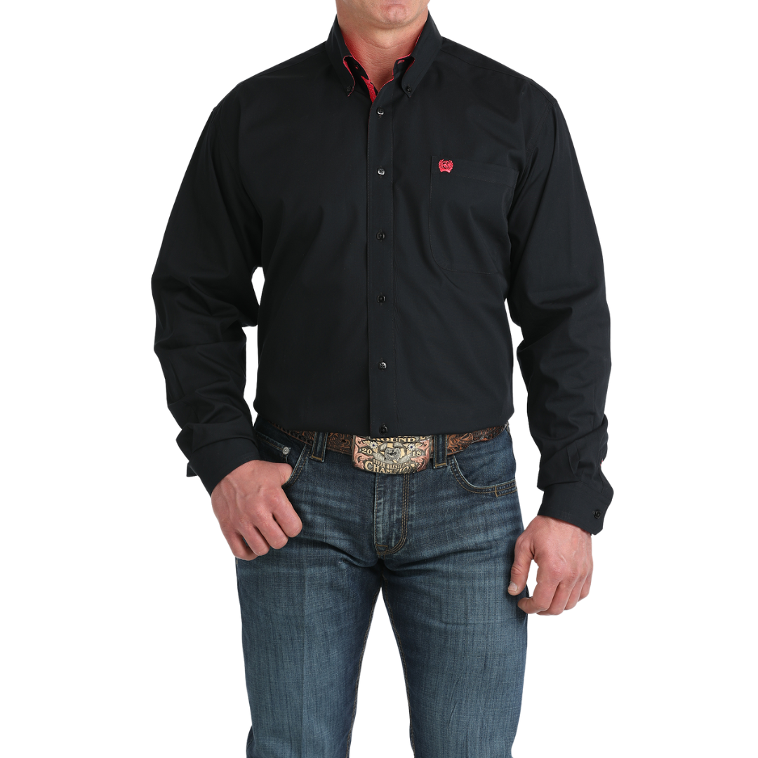 Cinch Men’s Solid Black Button Down Shirt MTW1106042