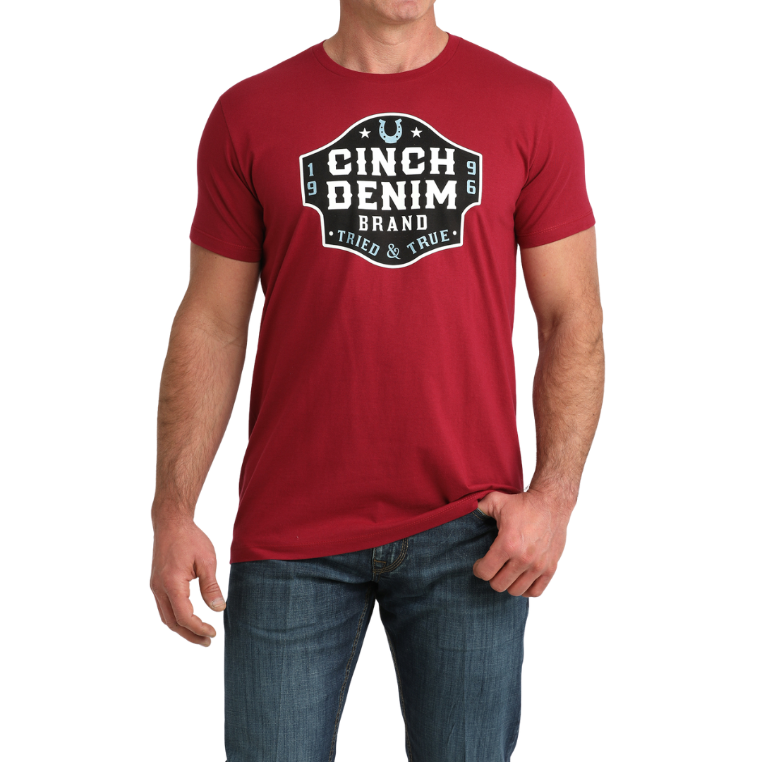 Cinch Men’s Red Printed Logo Graphic T-Shirt MTT1690712