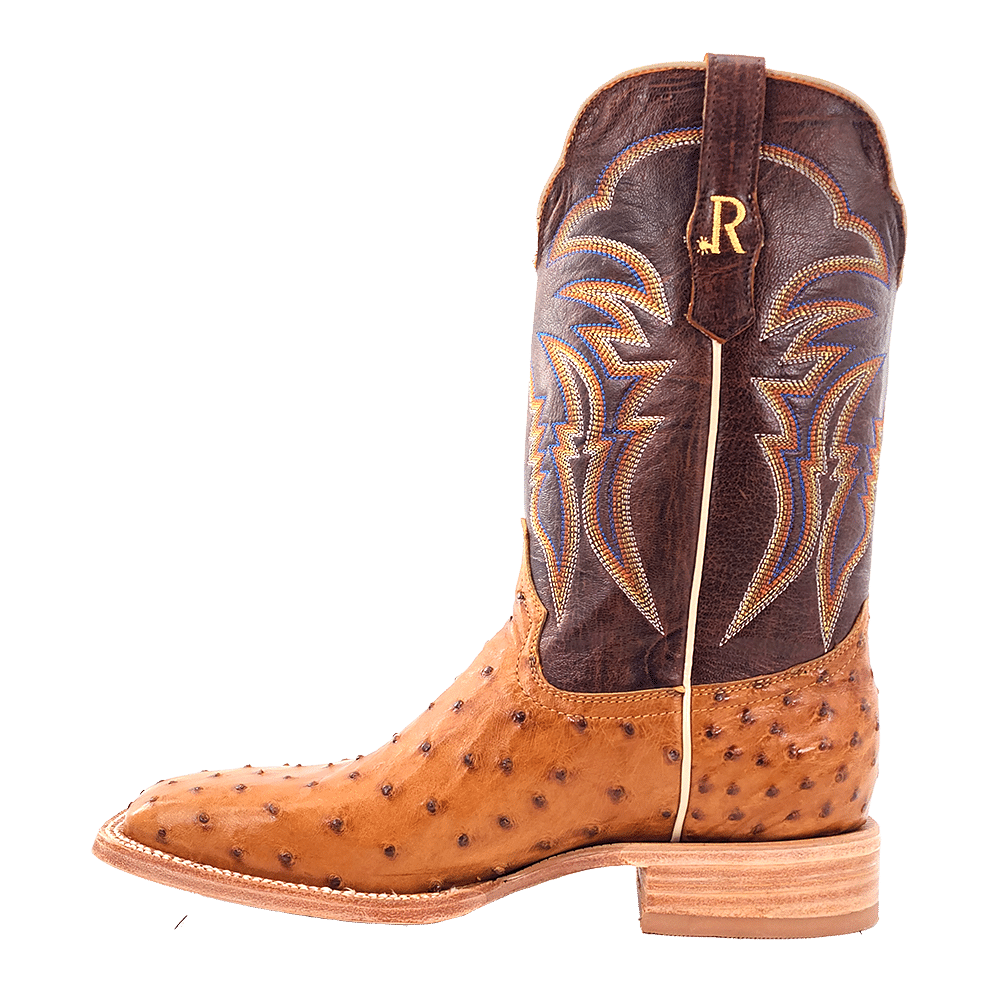 R. Watson Men's Antique Saddle Bruciato Full Quill Ostrich Boots RW4506-2 - Picture 11 of 90