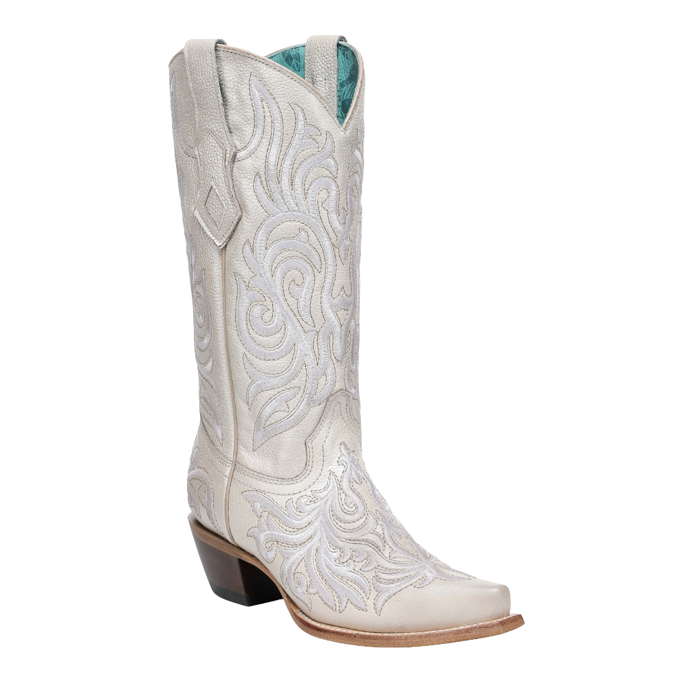 Corral Ladies Embroidered White Snip Toe Western Boot Z5492