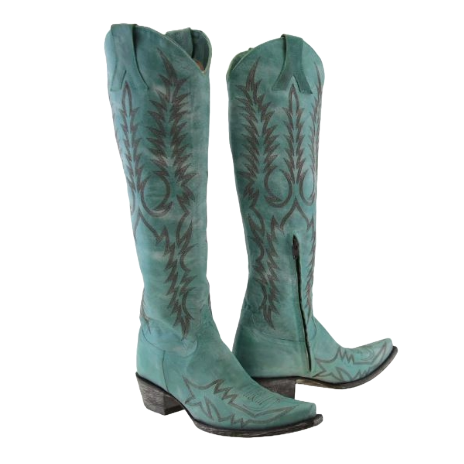 Pre-owned Old Gringo Ladies Mayra Bis Vesuvio Aqua Snip Toe Boots L1213-5 In Blue