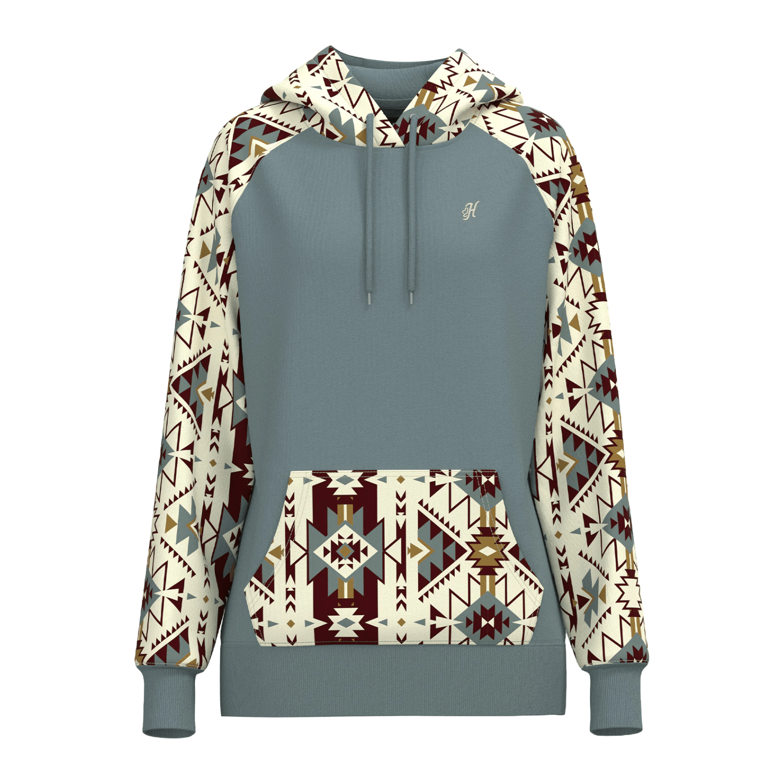 Hooey Girl's Legendary Aztec Blue & Cream Pullover Hoodie HH1258BLCR-Y - Picture 2 of 6