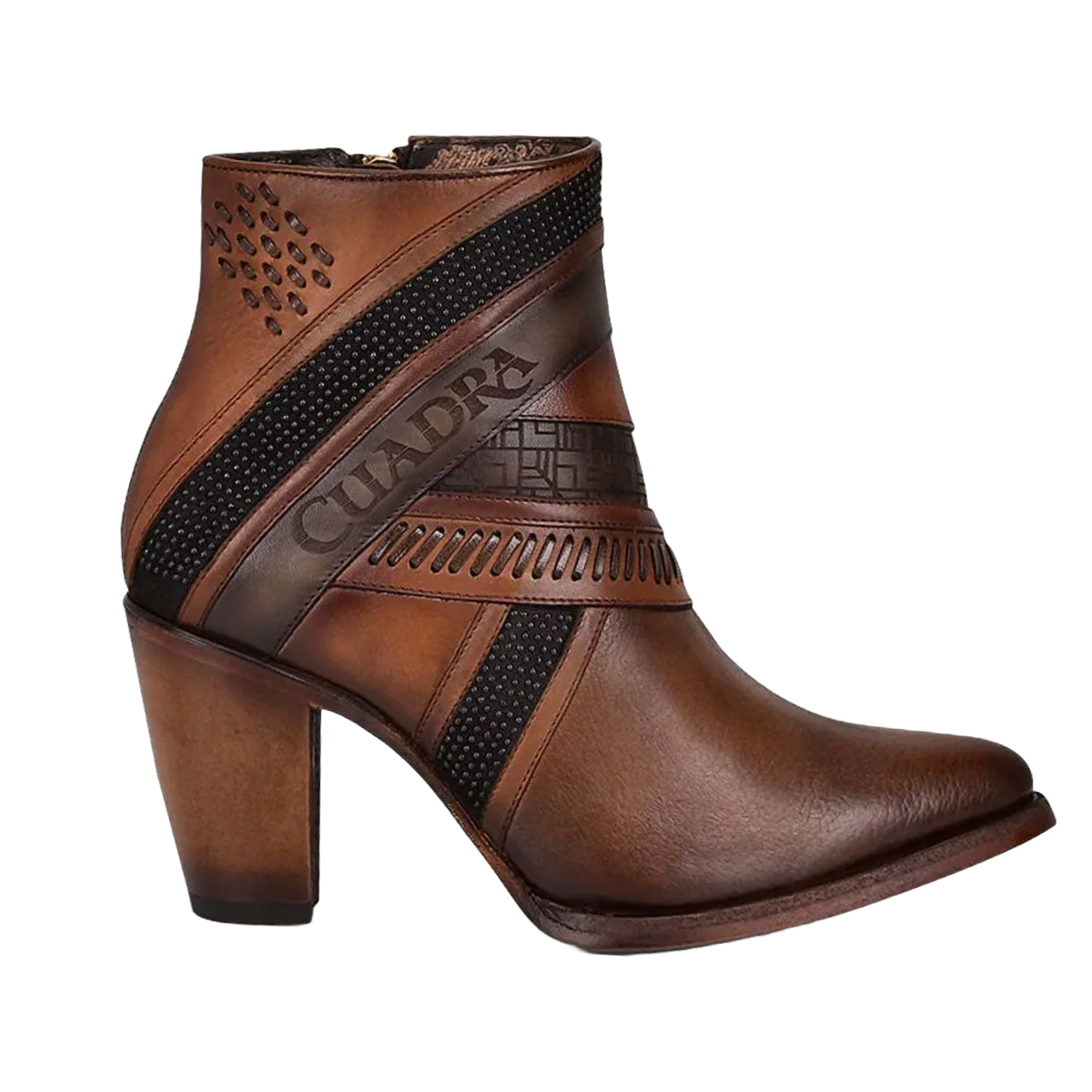 Cuadra Ladies Honey Laser & Woven Round Toe Brown Booties CU619 - Picture 10 of 72
