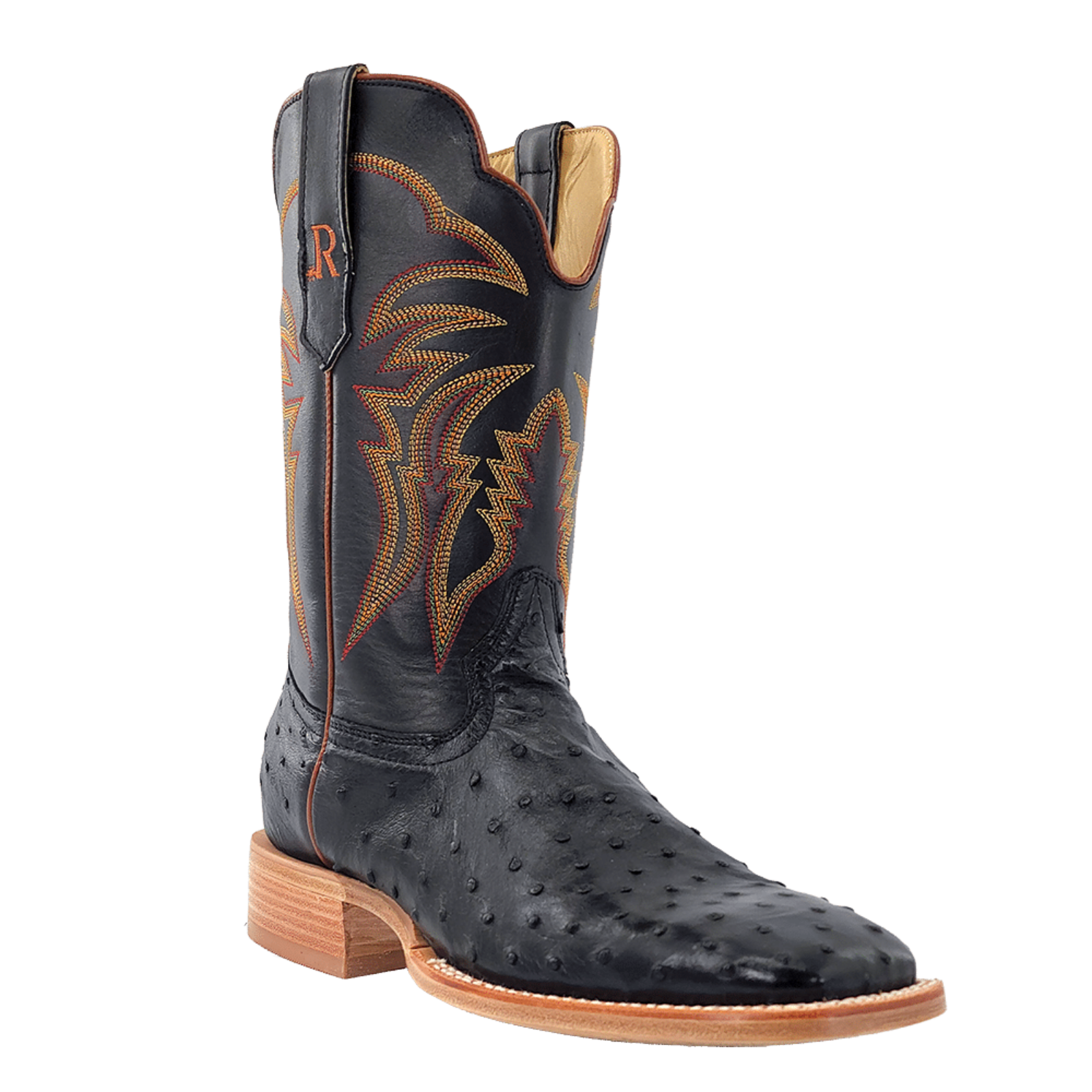 R.Watson Men's Full Quill Ostrich Leather Black Western Boot RW4507-2 - Picture 7 of 90