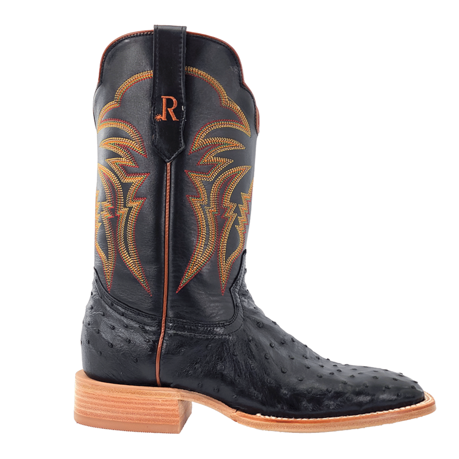 R.Watson Men's Full Quill Ostrich Leather Black Western Boot RW4507-2 - Picture 9 of 90