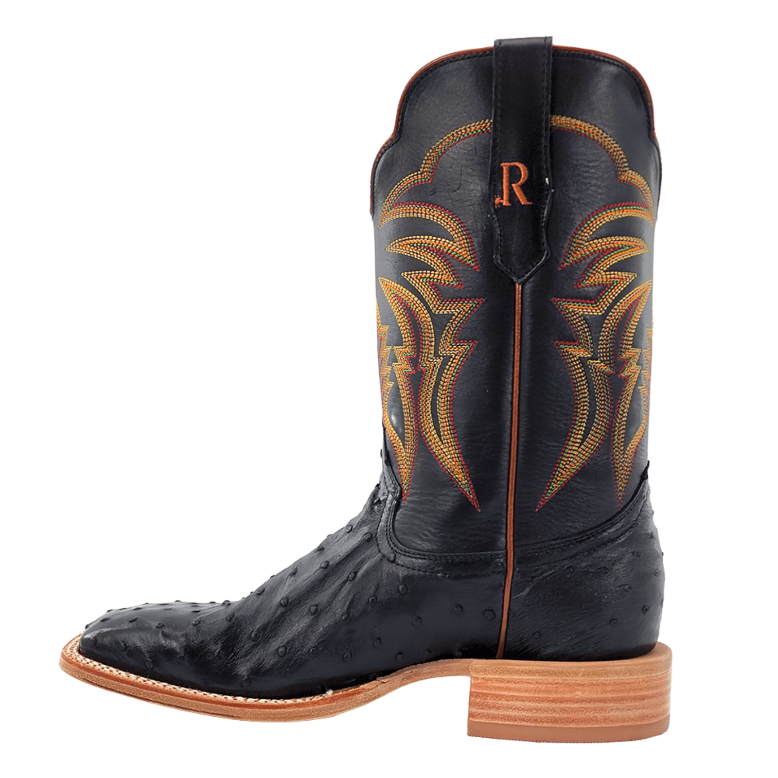 R.Watson Men's Full Quill Ostrich Leather Black Western Boot RW4507-2 - Picture 11 of 90
