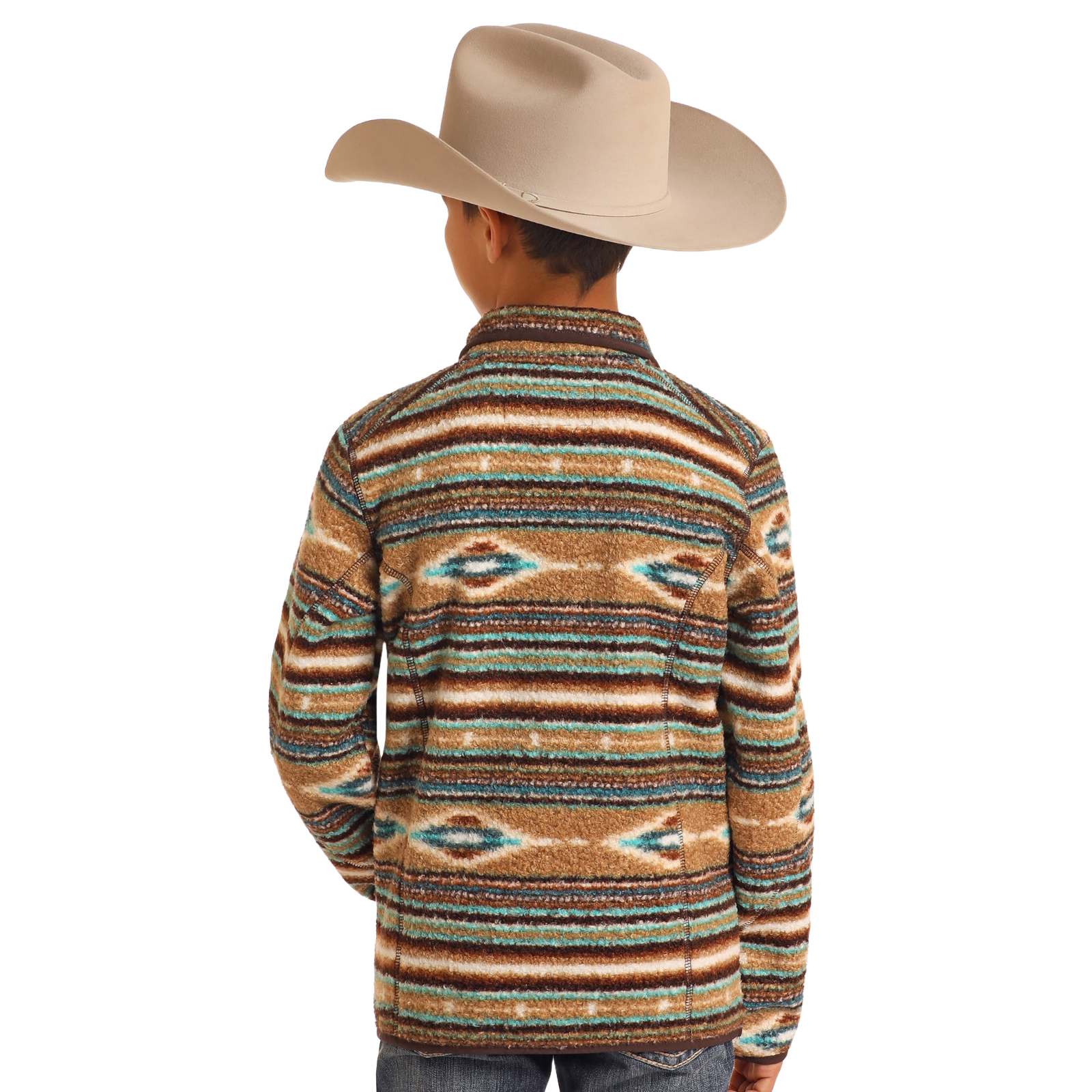 Rock&Roll Boys Printed Berber Stripe Pullover BK91C05551 - Picture 4 of 14