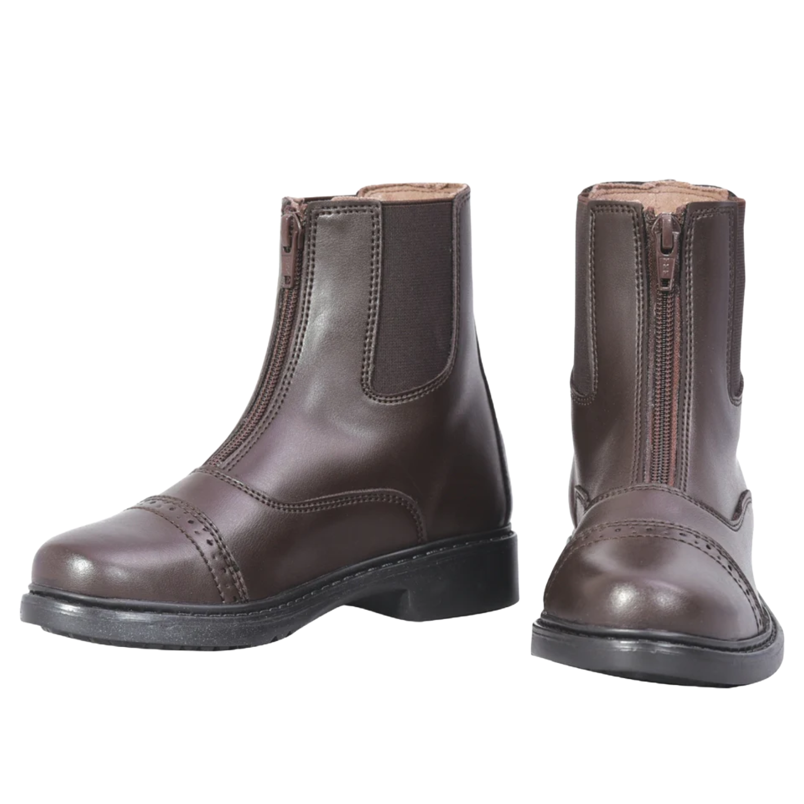 TuffRider Ladies Starter Front Zip Mocha Paddock Boots 3042-118 - Picture 2 of 12