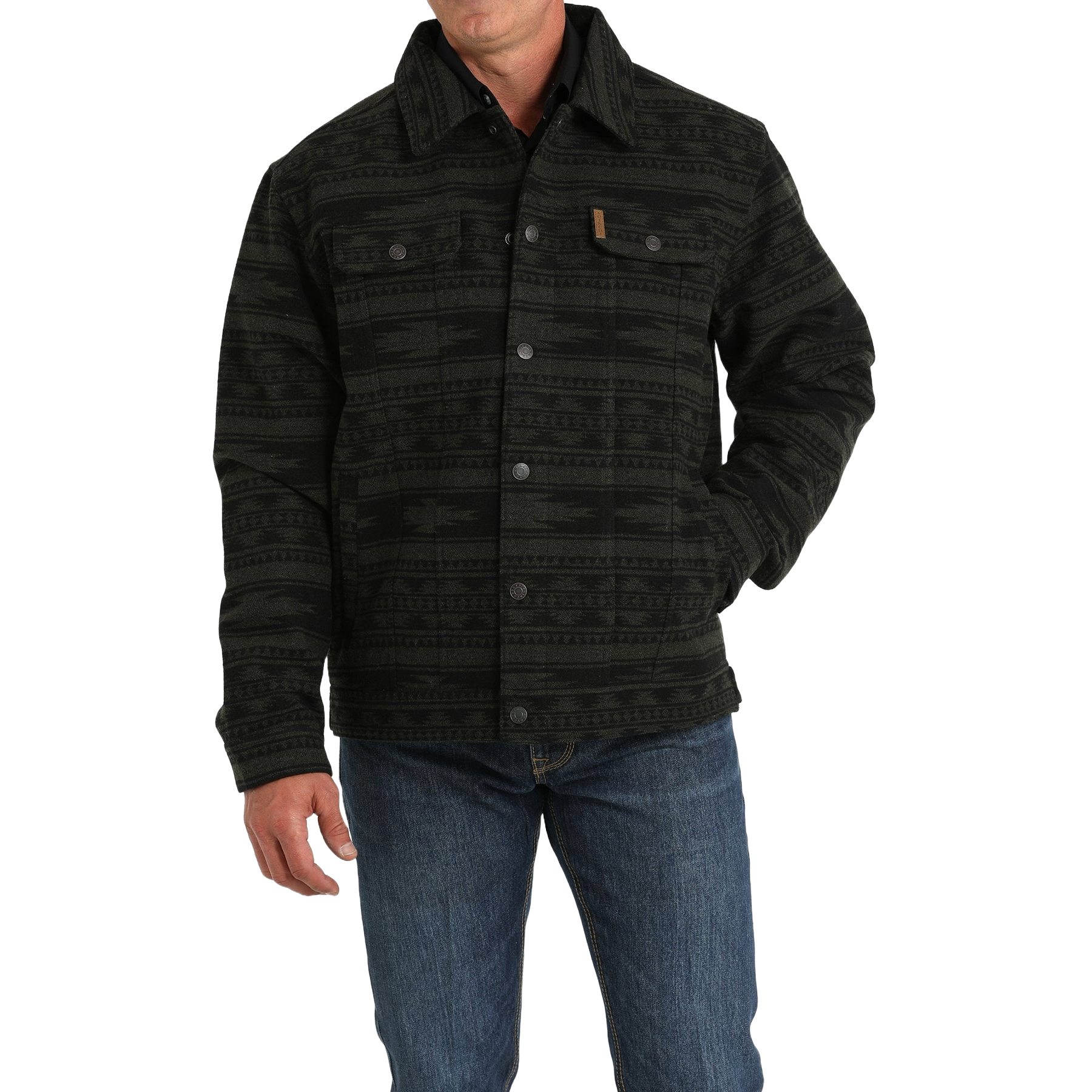 Cinch Men's Forest Black Lined Trucker Jacket MWJ1921002 - Picture 3 of 12