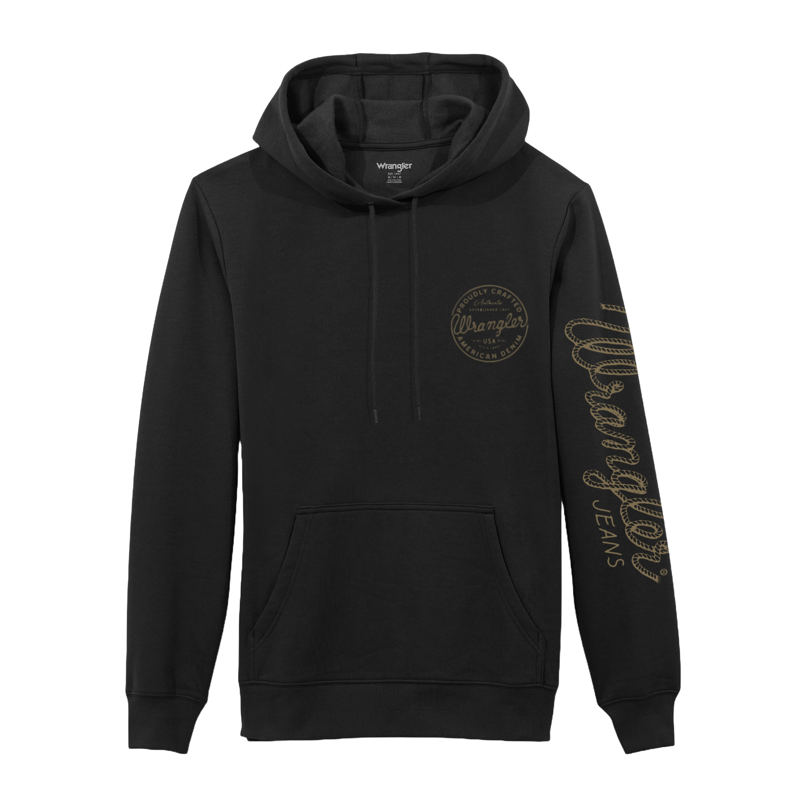 Wrangler Men's Logo Graphic Jet Black Heathered Hoodie 112365235 - Picture 3 of 12