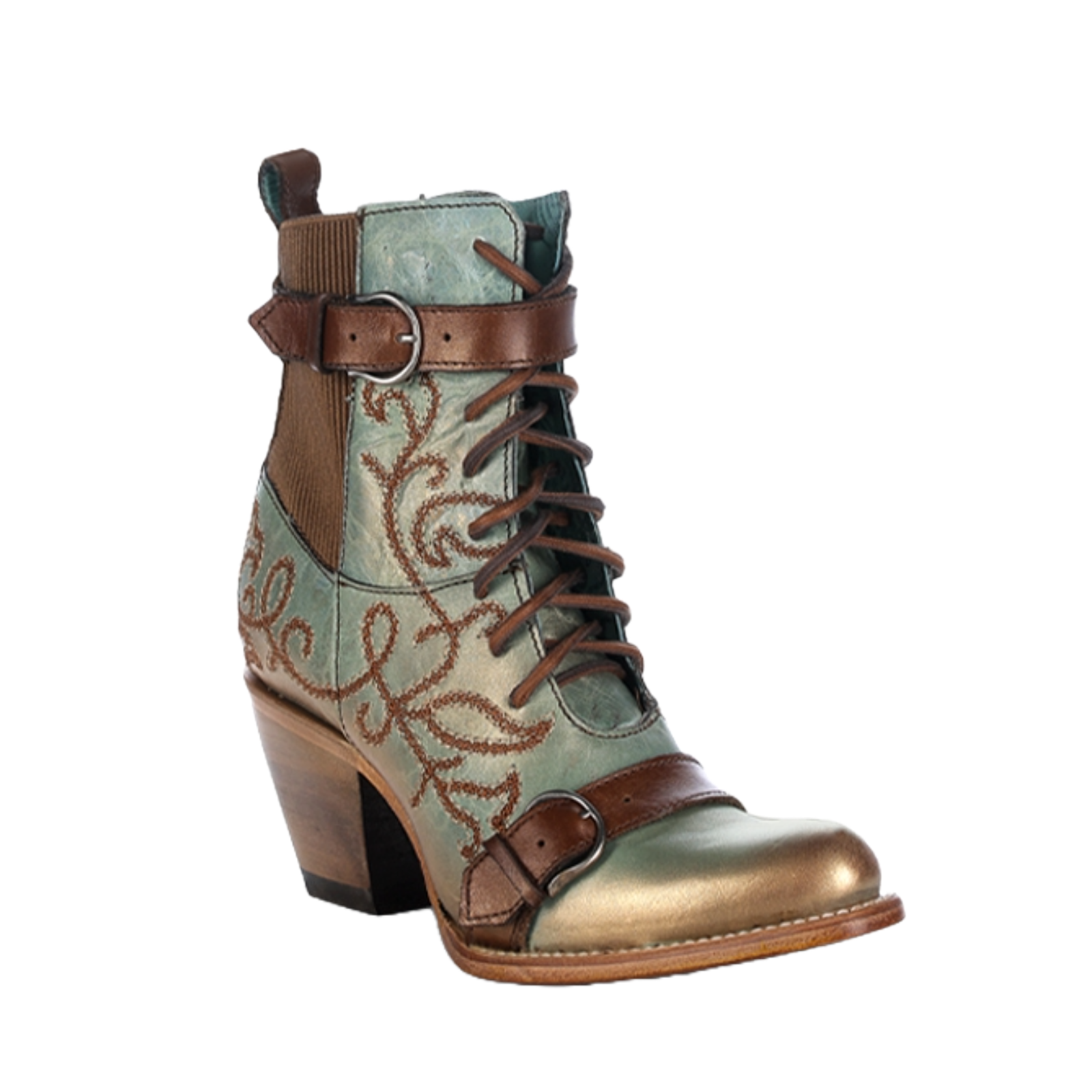 【PORTERNA】Curzon lace-up boots Corral Ladies Harness Blue & Golden Lace Up Booties C4182 | eBay