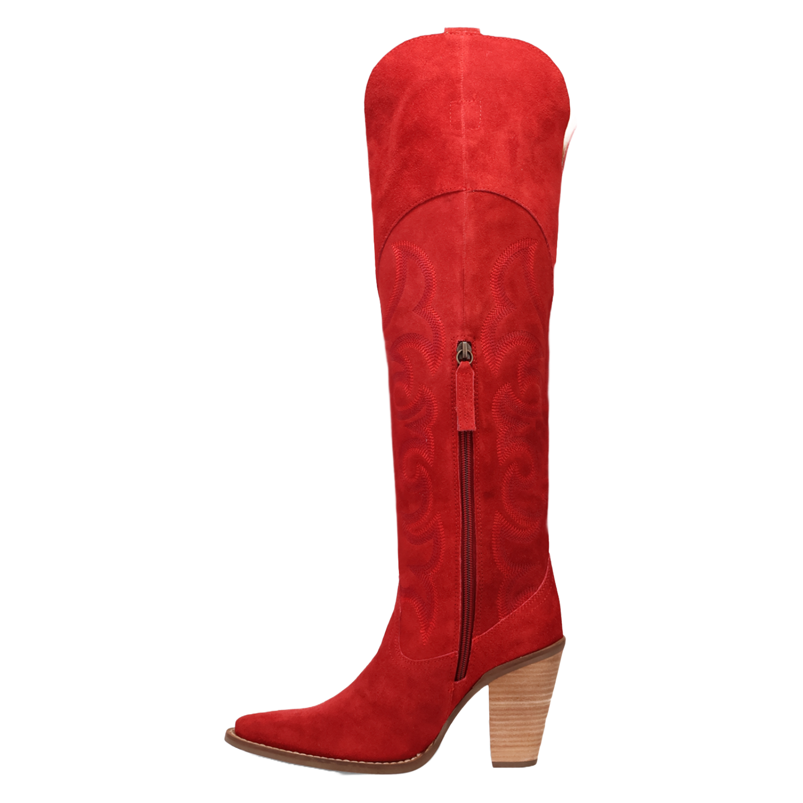 Dingo Ladies Primadonna Suede Snip Toe Red Tall Western Boots DI2190-RD - Picture 10 of 55