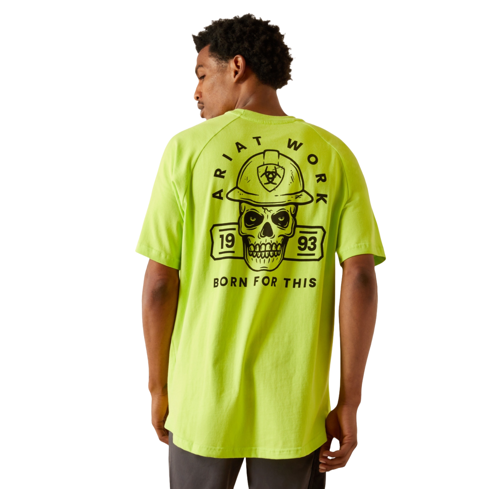 Ariat Men's Rebar Cotton Strong Hardhead Graphic Lime Work T-Shirt 10054442 - Picture 3 of 26