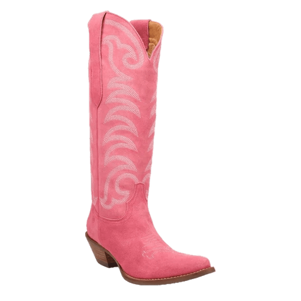 Dingo Ladies Movin' On Suede Pink Tall Western Boots DI2184-PK - Picture 5 of 44