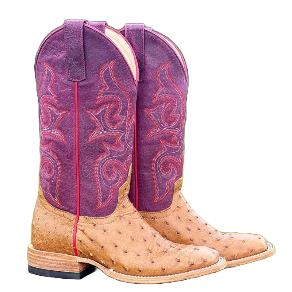 Macie Bean Damen Antik Saddle Sangria Vollschaft Straußen Stiefel M2033 - Bild 2 von 10