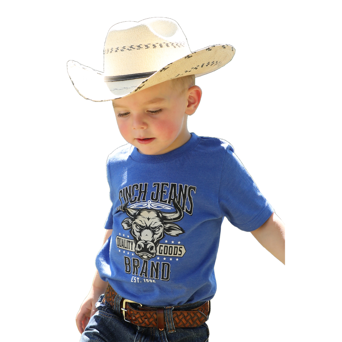 Cinch Toddler Boy's Blue Heather Logo Graphic T-Shirt MTT7671099 - Picture 2 of 4