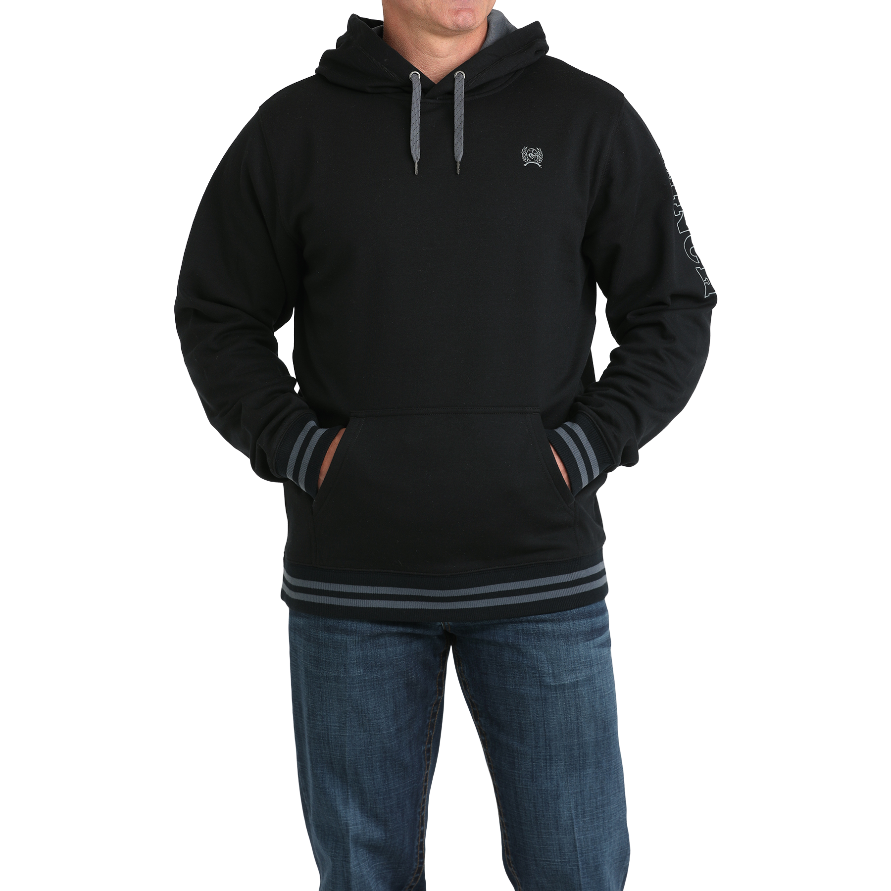 Cinch Men’s Black Embroidered Logo Pullover Hoodie MWK1206033