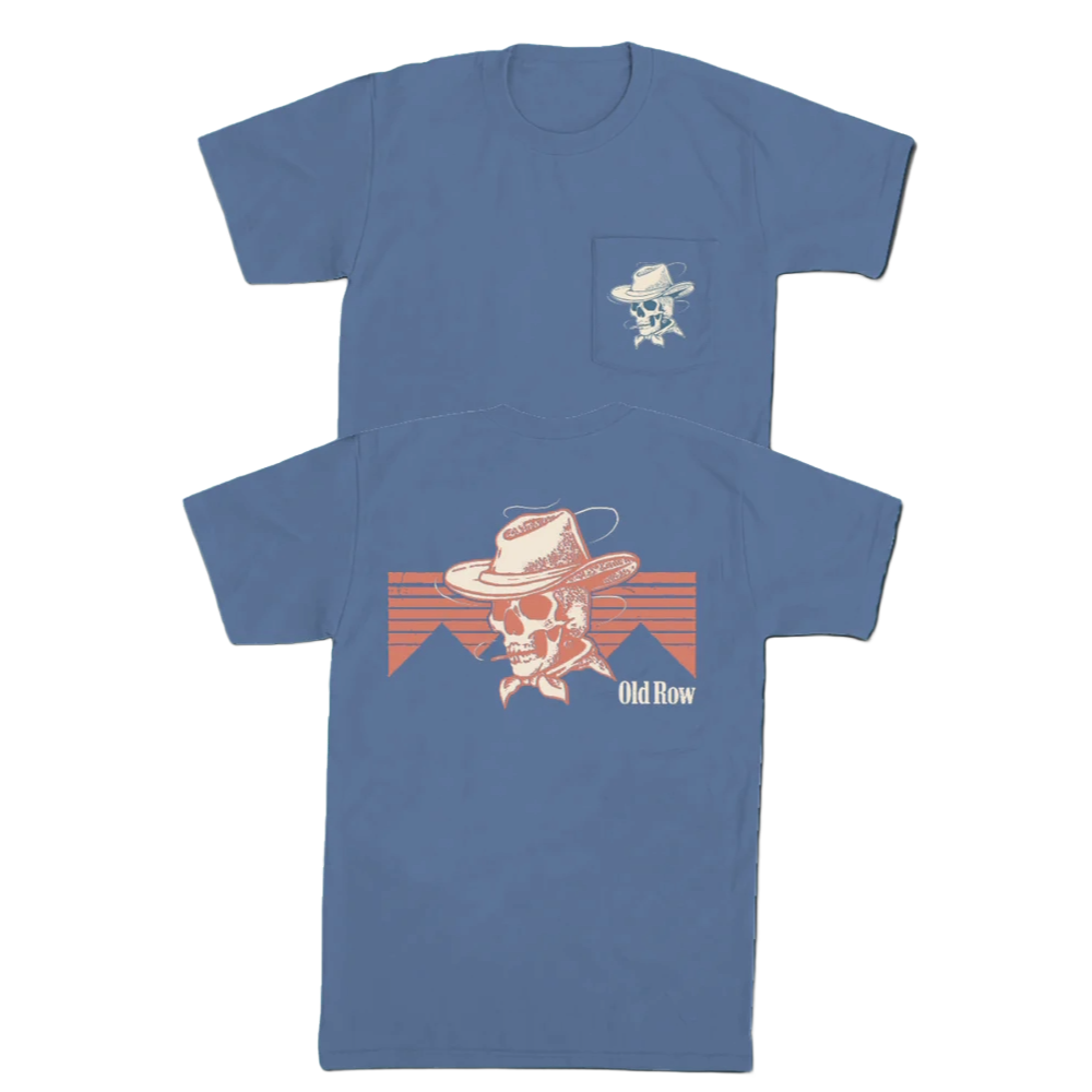 Old Row Men’s Blue Jean The Cowboy Skull Pocket T-Shirt WROW3272