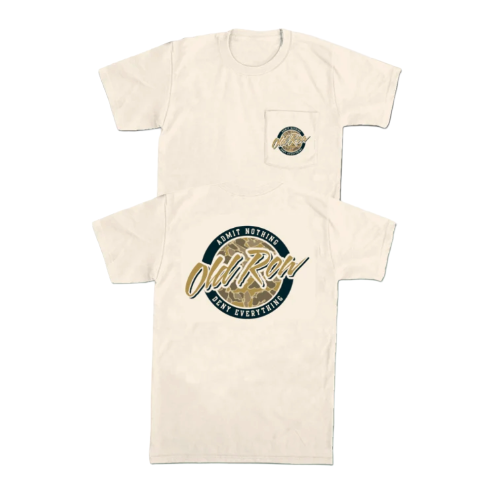 Old Row Men’s 80s Camo Circle Ivory Pocket T-Shirt WROW2481