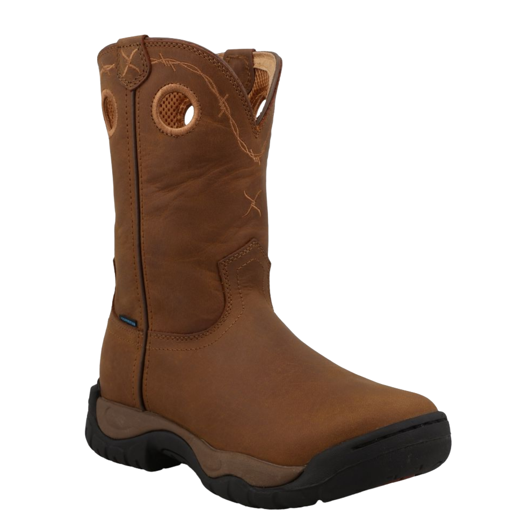 Twisted X Ladies All Around 9″ Distressed Saddle Brown Waterproof Work Boot WAB