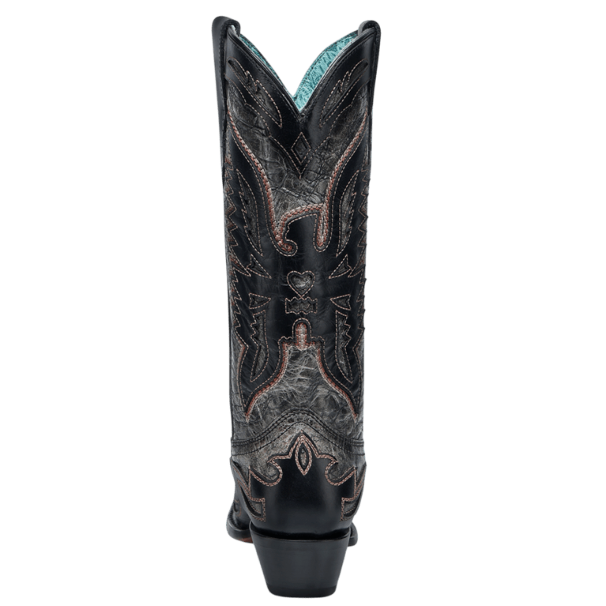 как выглядит Corral Ladies Black Eagle Overlay Embroidery Western Boot A4888 фото