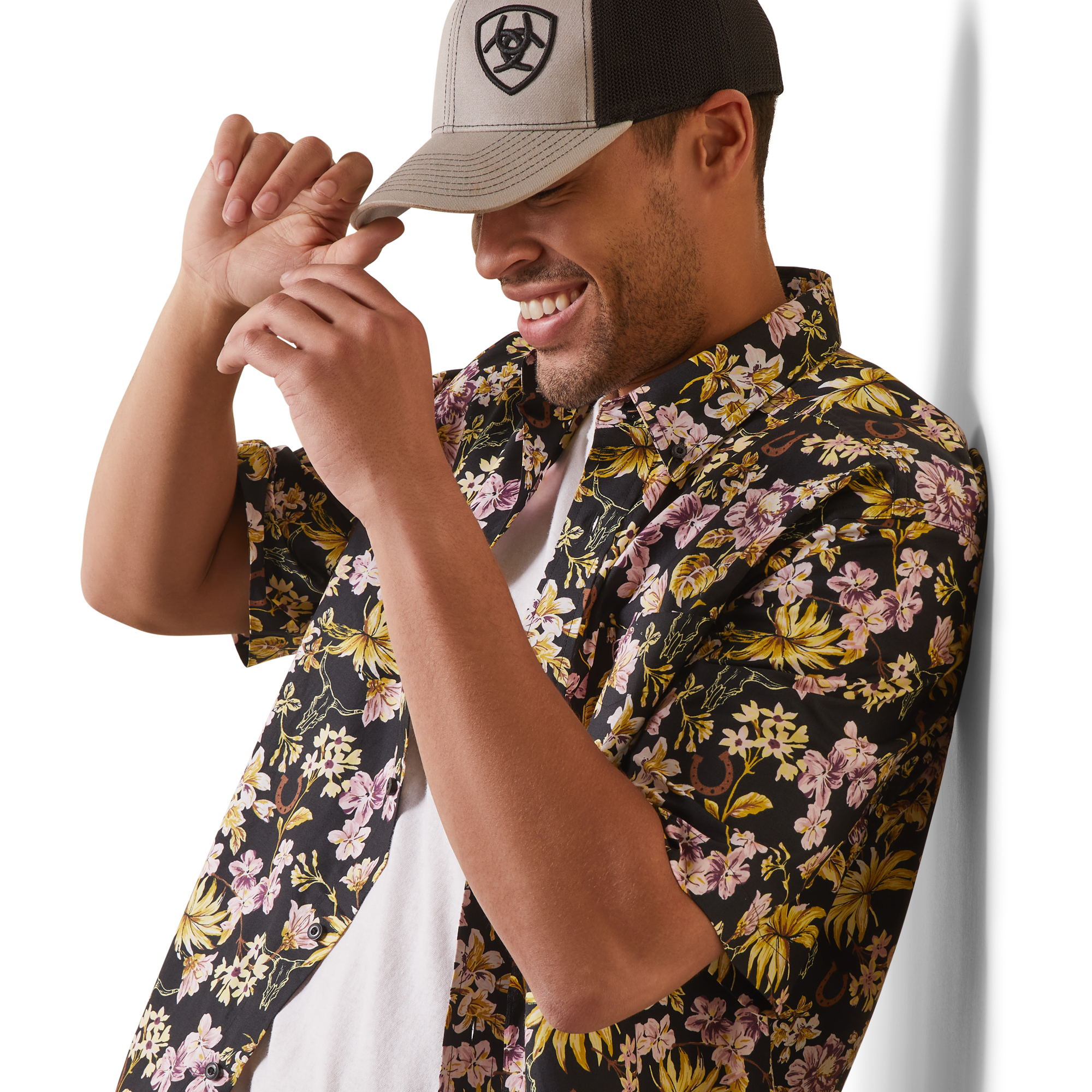 Ariat® Men's Dex Floral Print Black Button Down Shirt 10043919 - Picture 9 of 55