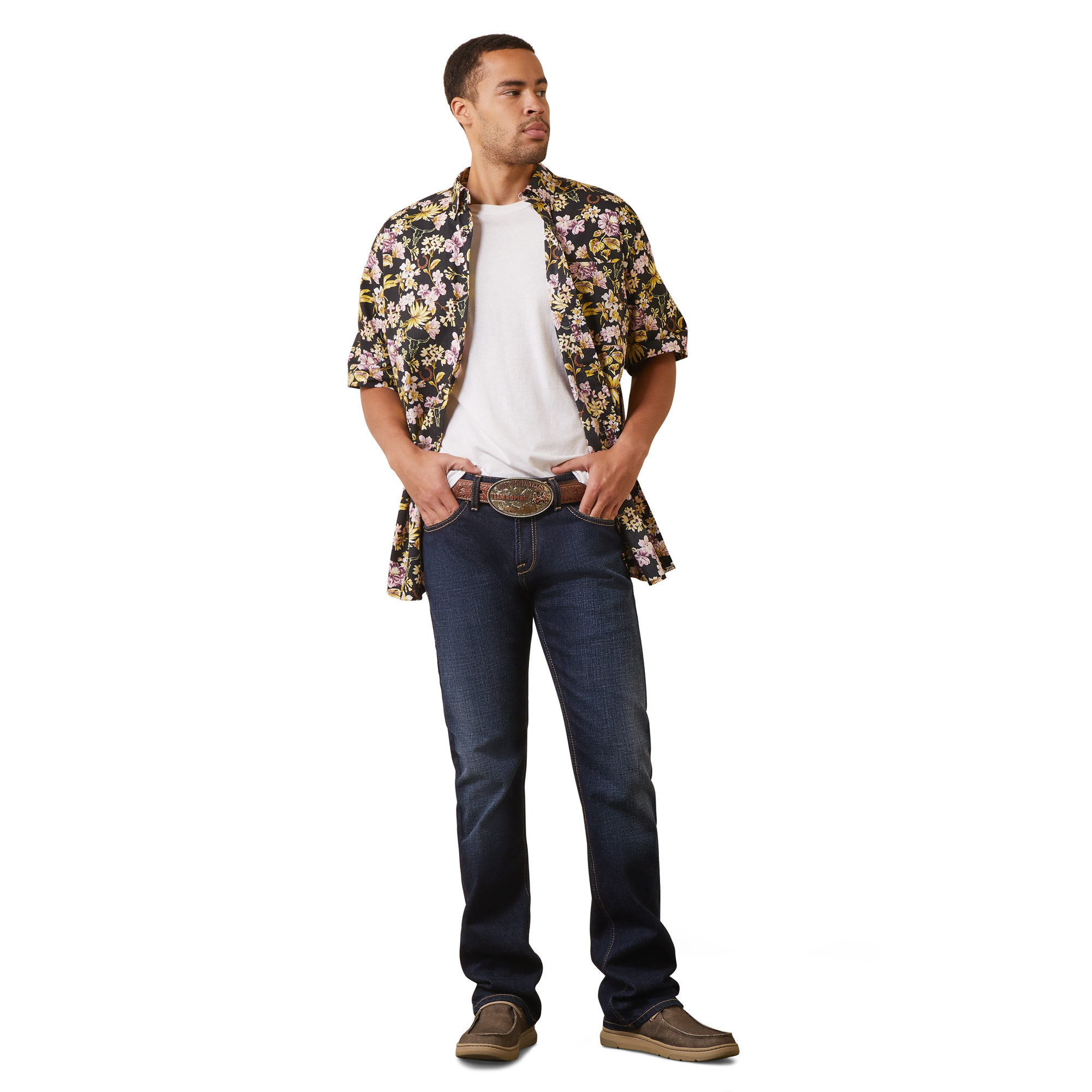 Ariat® Men's Dex Floral Print Black Button Down Shirt 10043919 - Picture 8 of 55