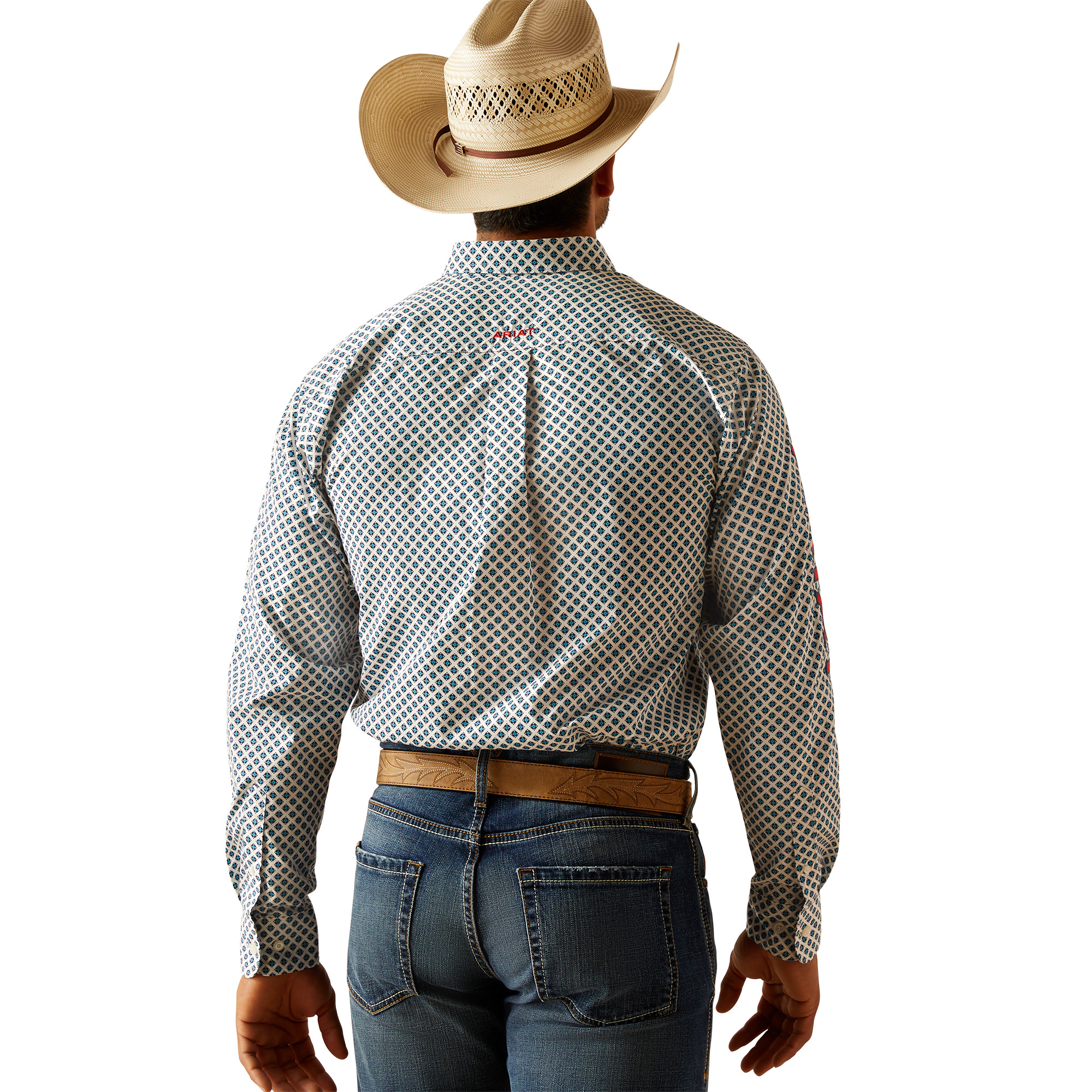 Ariat Men's Team Lochlan White Fitted Button Down Shirt 10048421 - Picture 7 of 35